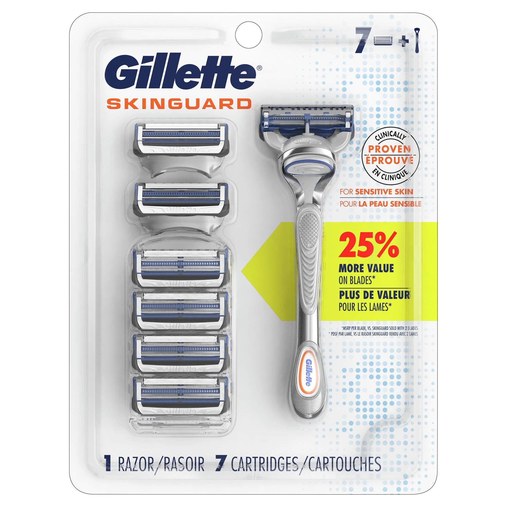 แท100 พรอมสง Gillette Skinguard Mens Razor Includes 1 Handle 7