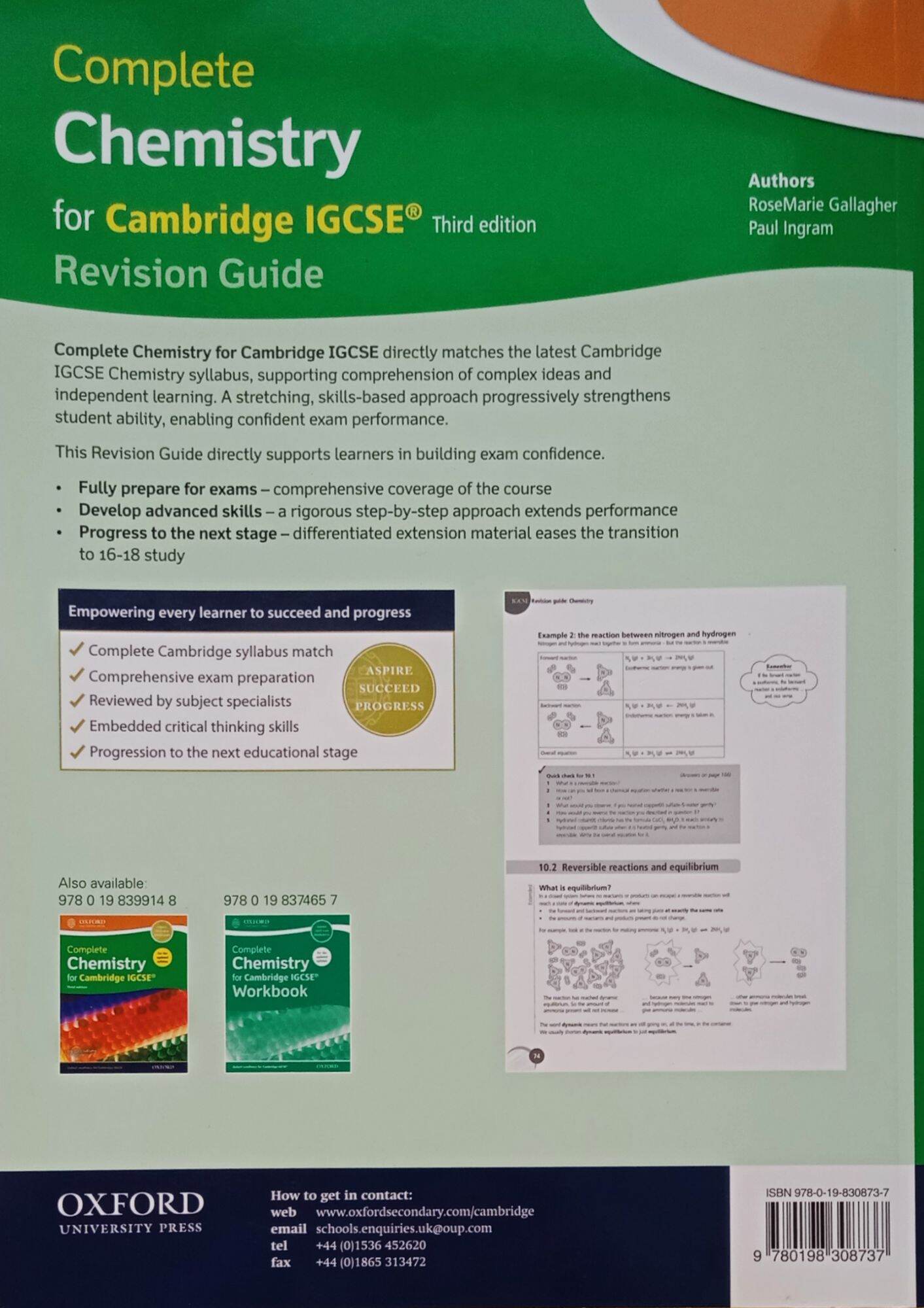 Complete Chemistry For Cambridge Igcse R Revision Guide Third Edition