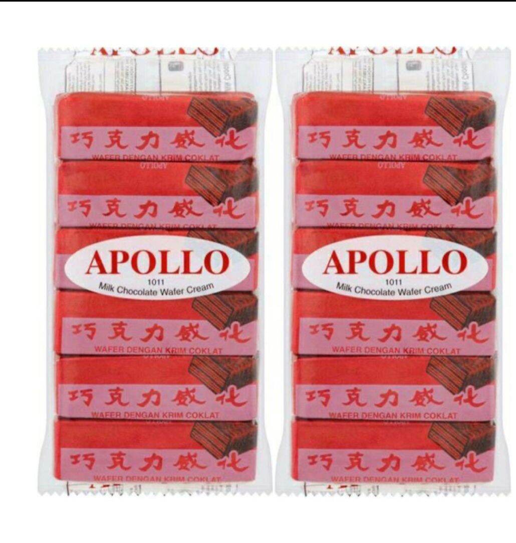 Apollo ขนมเวเฟอร์เคลือบช็อคโกแลต จำนวน 1 แพ็คใหญ่ 48 ชิ้น