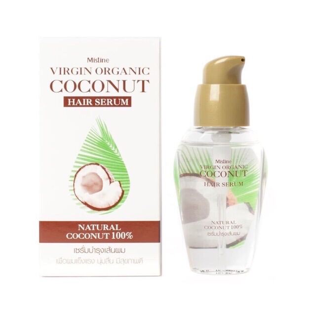 Mistine virgin organic coconut hair serum 35 ml.?Exp.01/2024? ? มิสทีนเวอร์จิ้น ออร์แกนิค โคโค่นัท แฮร์ เซรั่มบำรุงผม