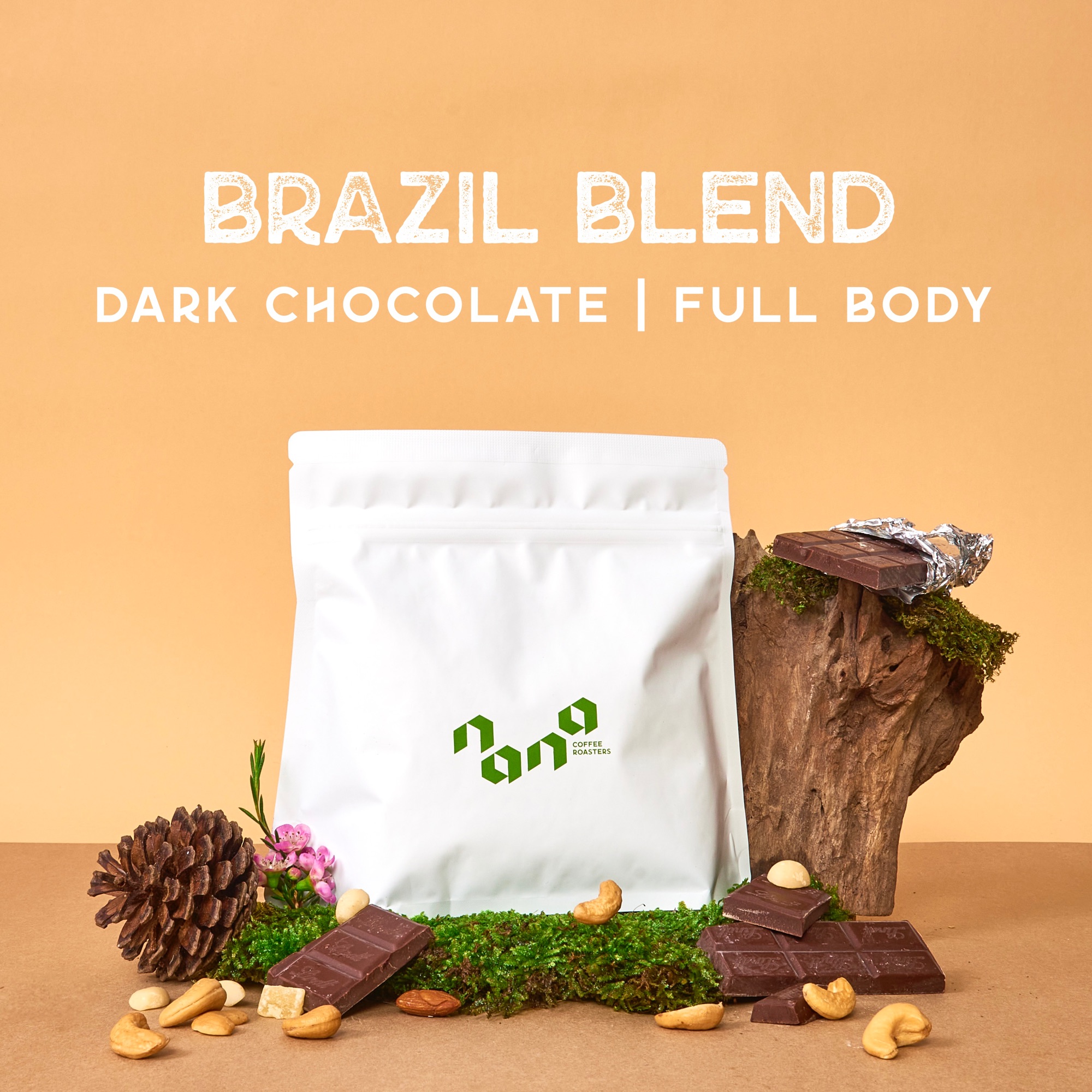 เมล็ดกาแฟ คั่วเข้ม Full City Roast Nana Coffee Roasters - Brazil Blend 250g