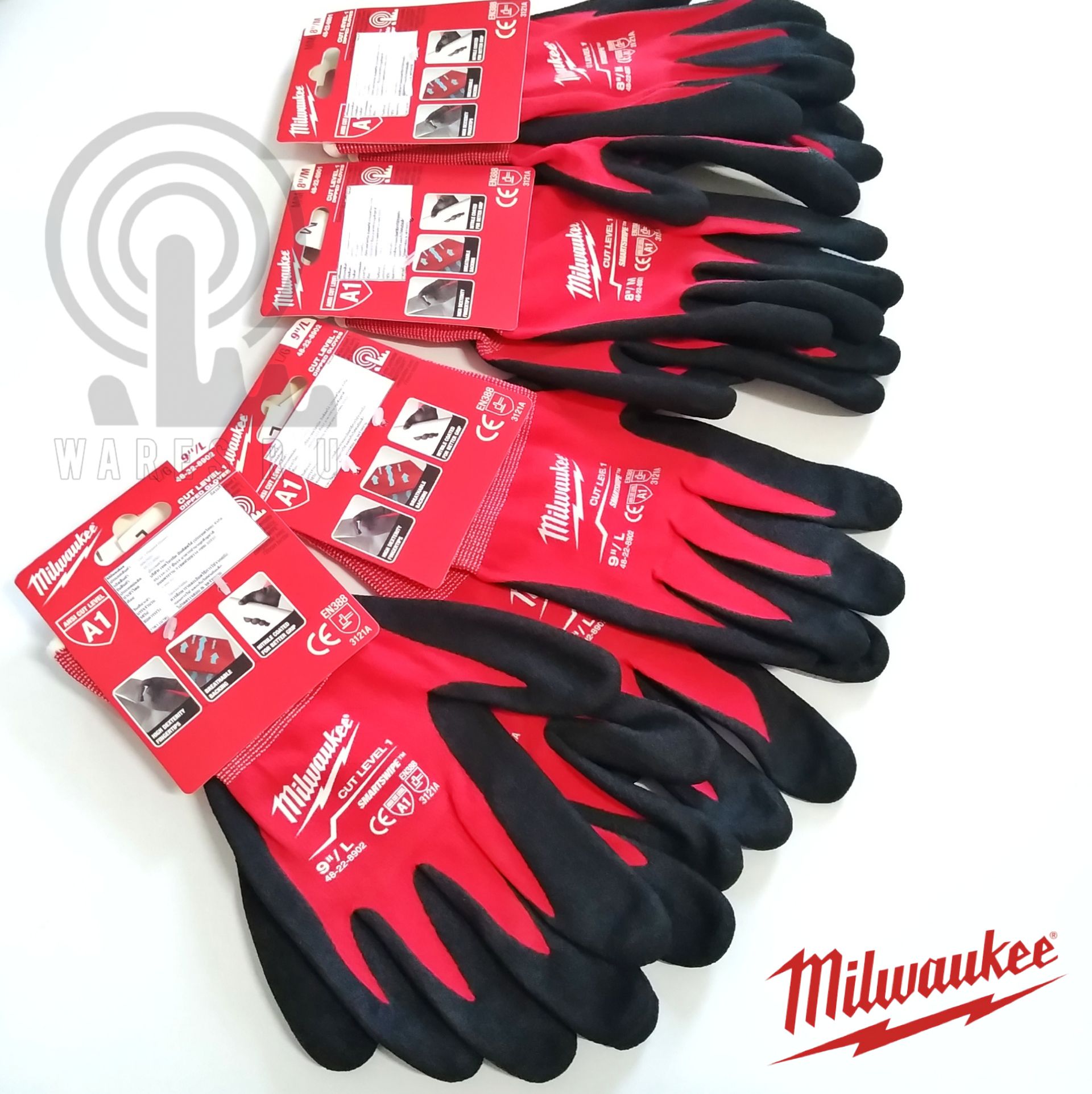 ถุงมือ Milwaukee Dipped Gloves Cut Level 1 Nitrile