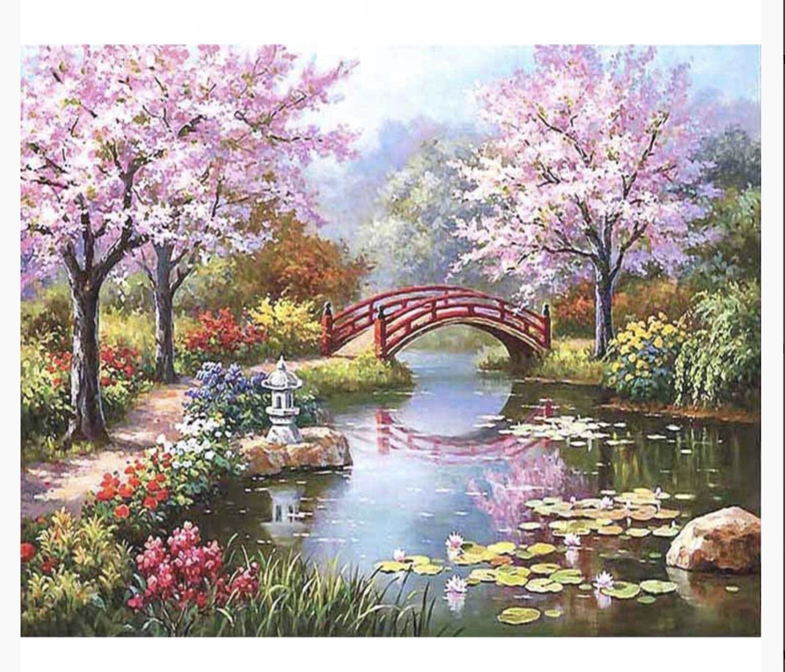 ภาพระบายสีตามตัวเลข ไม่มีเฟรม - Unframed paint by numbers : Oriental garden