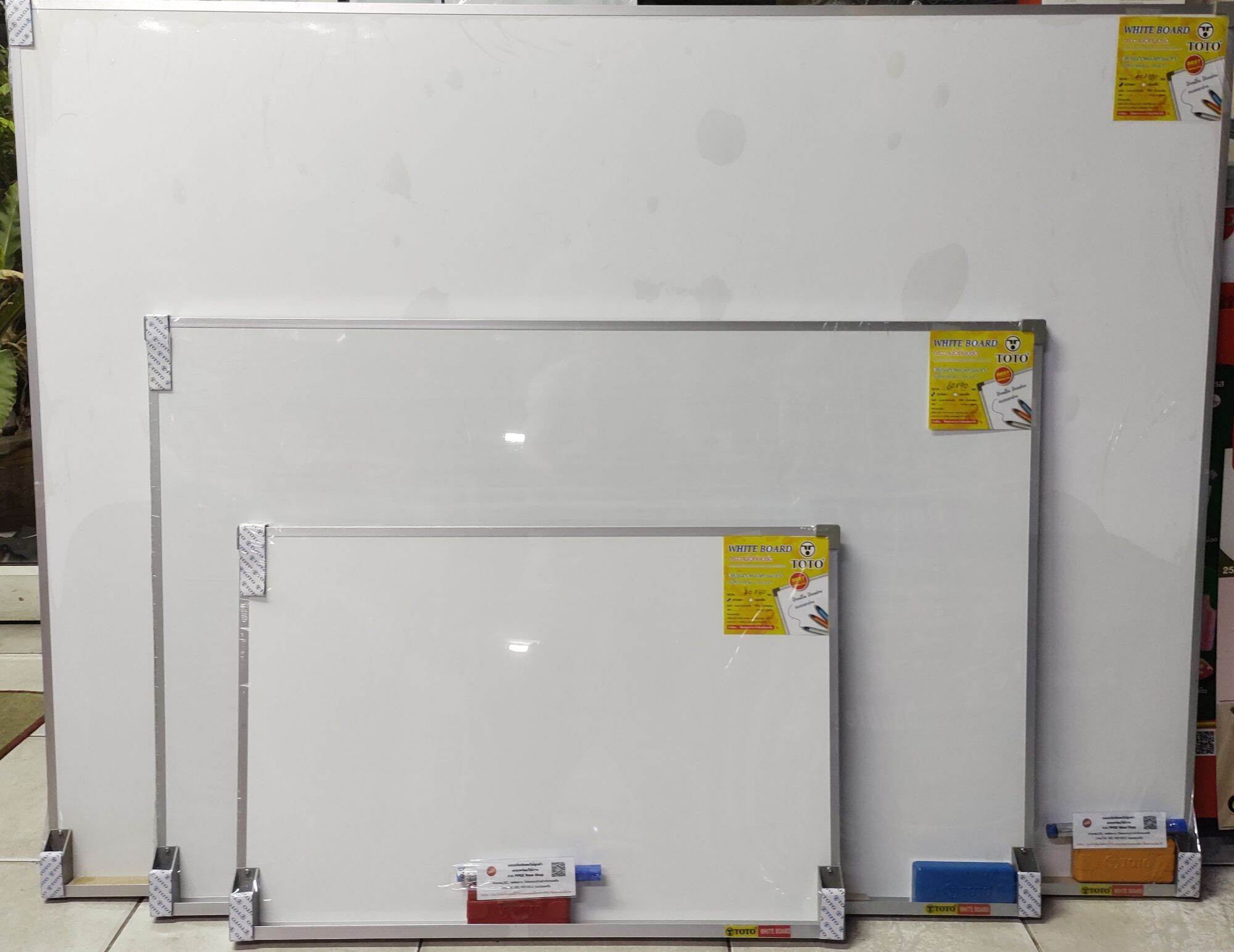 PPKK กระดานไวท์บอร์ดแม่เหล็ก ติดผนัง สีขาว ขนาด 80x120 Whiteboard Magnetic ขอบอลูมิเนียม กันสนิม