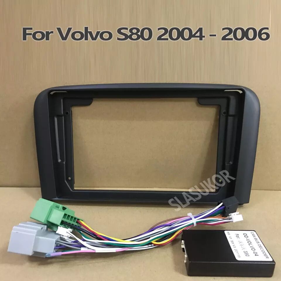 For Volvo S80 2004 2005 2006 Frame Fascias Car DVD Frame Din 9 Inch Player Dashboard Adaptor Refitting Facia Panel Canbus Cable