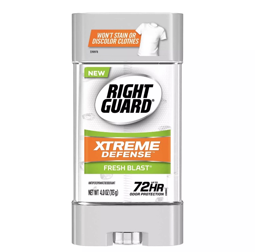 113 g. แพคเกจใหม่ Right Guard X Treme Antiperspirant / Deodorant 4 oz กลิ่น Fresh Blast ระงับกลิ่นกายแบบเจลใส ระงับกลิ่นได้ดีเยี่ยมยาวนาน 72 ช.ม