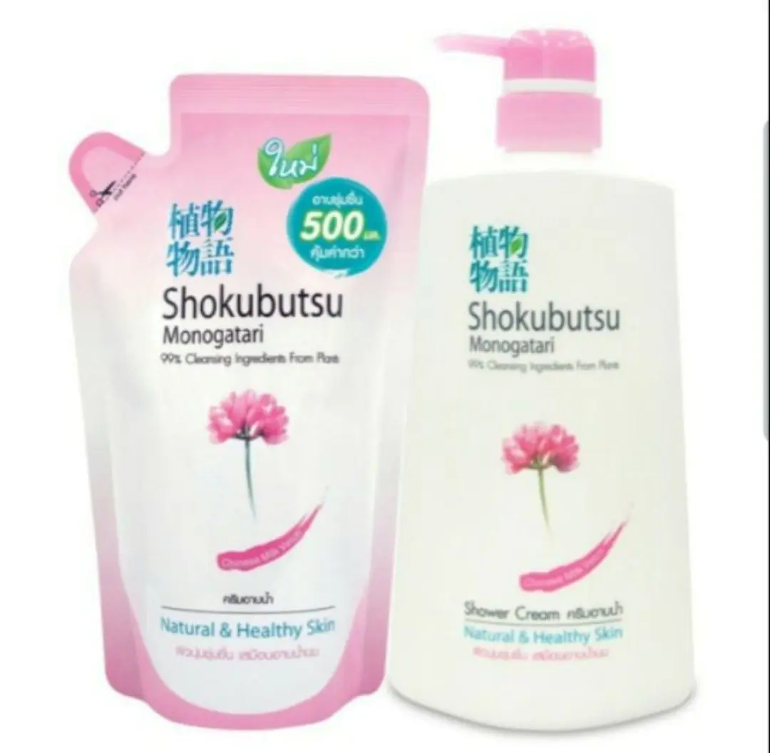 ครีมอาบน้ำโชกุบุสซึโมโนกาตาริSHOKUBUTSU MONOGATARIShower Cream Chinese MilkVetch 500ml 1แถม1