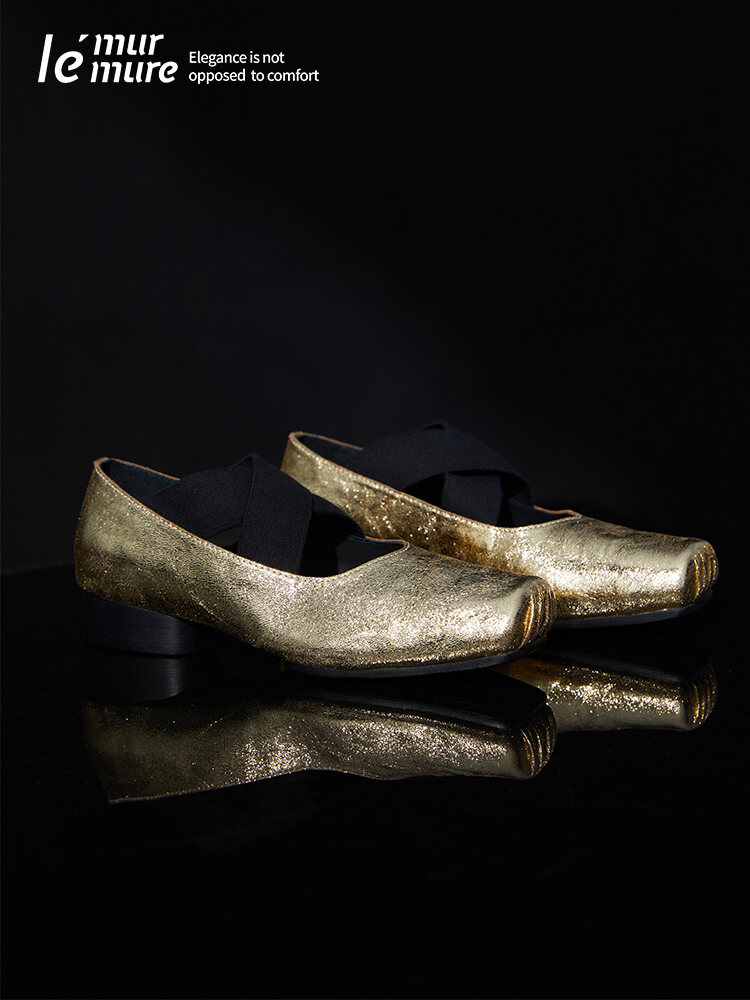 Le' Murmure Italian Style Ballet Flat Shoes Crack Pattern Genuine Leather Casual Single Shoes Spring Autumn Mary Jane Shoes ราคา 8,156 บาท*ส่งฟรี