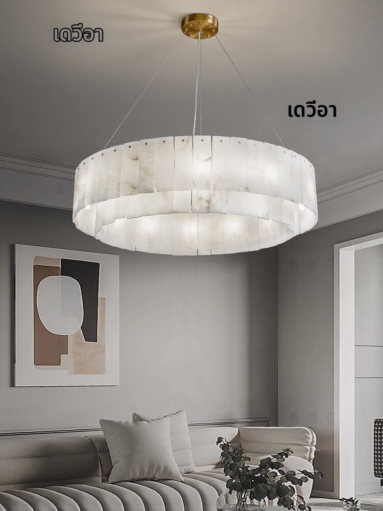 รูปสินค้า DAIWEIYA | Natural Marble Copper Luxury Chandelier