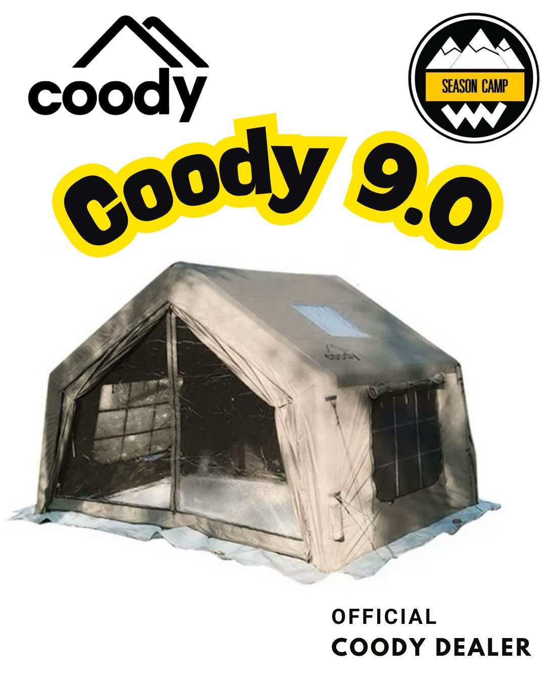 Coody เต็นท์เป่าลม รุ่น9.0 รับประกันของแท้ (มีประกันศูนย์) ราคา 27,500 บาท*ส่งฟรี