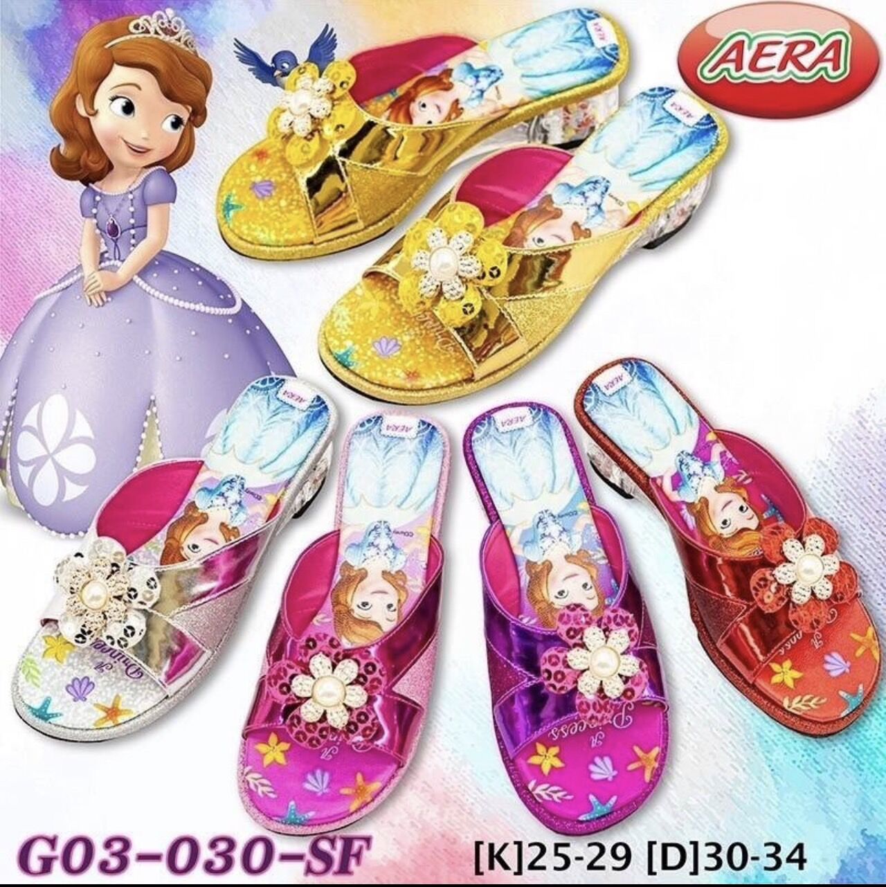 รองเท้า AERA รองเท้าเเก้วสวมส้นสูง สีทอง รุ่น SF C03-30 D - ยี่ห้อ aera ราคา 259 บาท*ส่งฟรี