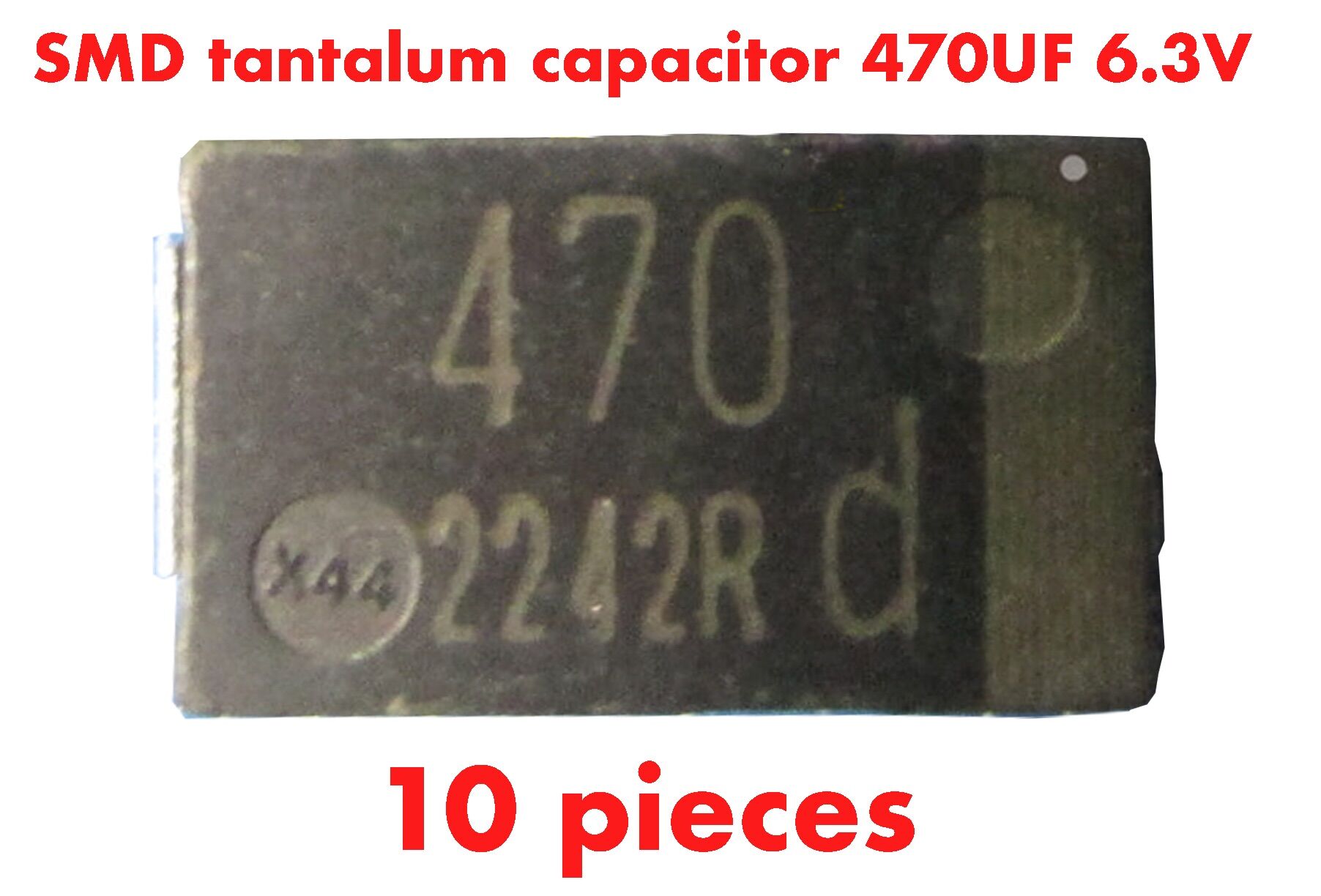 50PCS D 470UF 6.3V 6V 477J 7343 Tipo SMD Condensador De