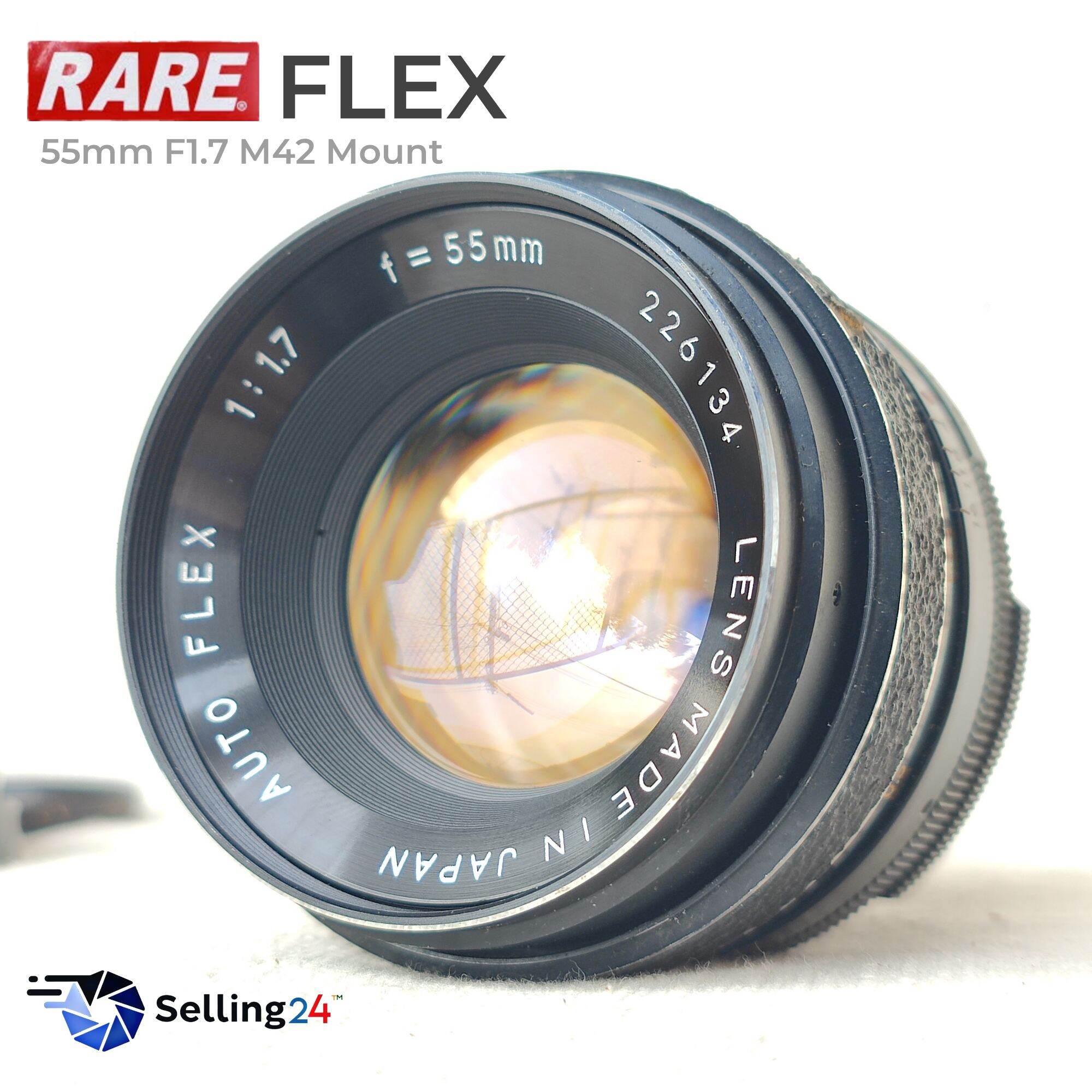 เลนส์มือหมุน Flex Auto 55mm F1.7 (16) Lens Mount M42 Rare item ราคา 3,208 บาท*ส่งฟรี