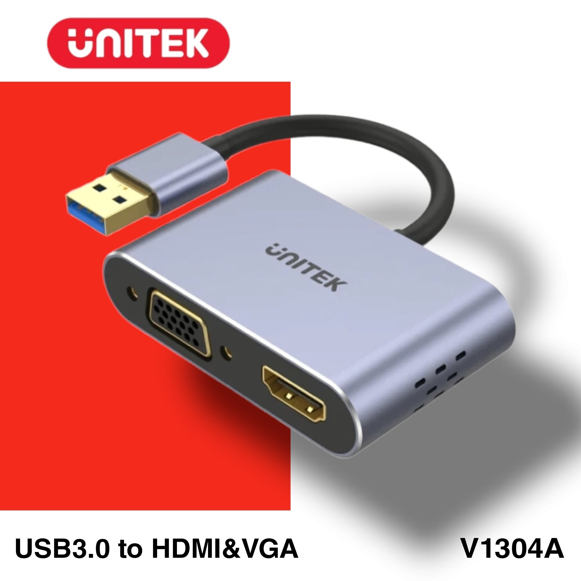 USB 3.0 to HDMI and VGA Adapter UNITEK V1304A Lazada.co.th