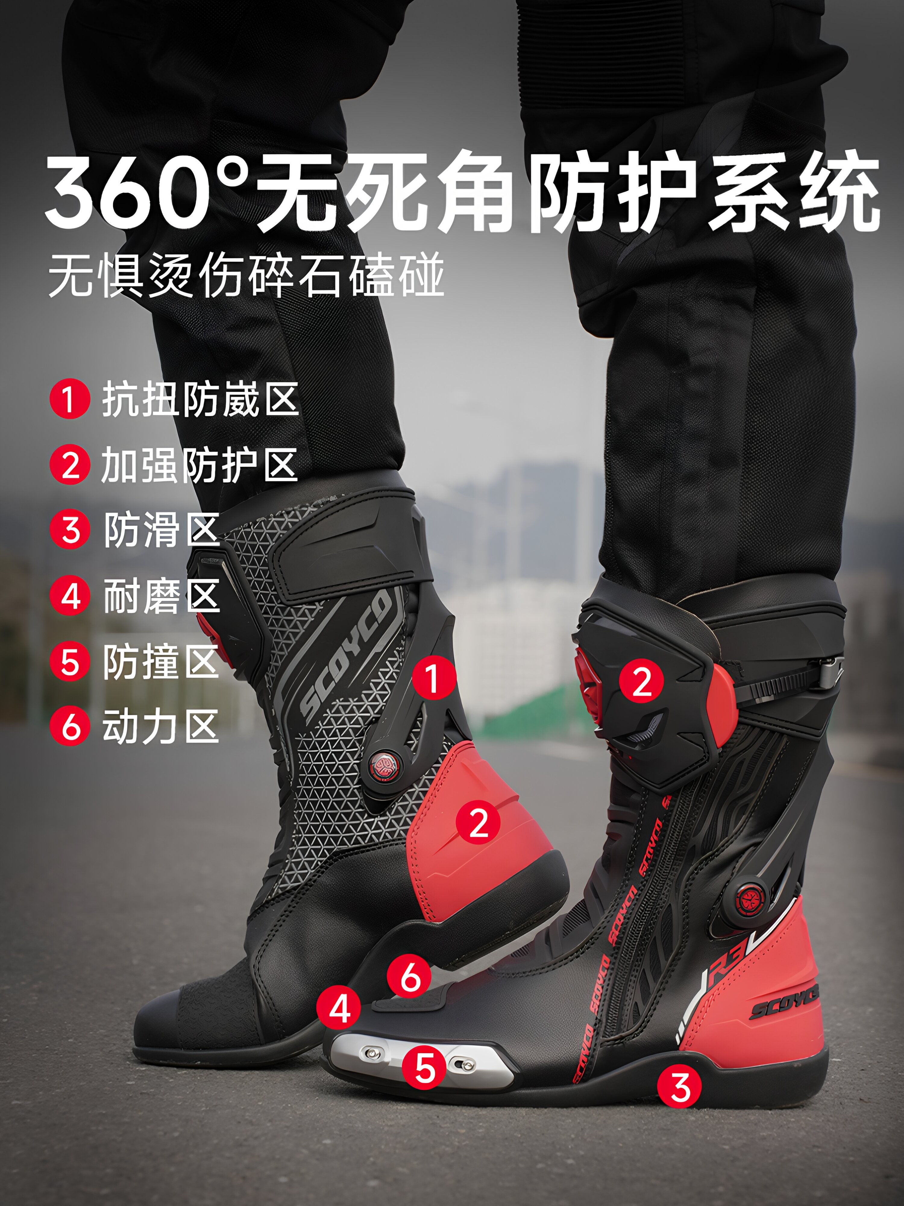 Scoyco | CE2 Level Anti-Fall Racing Boots For Men ราคา 8,631 บาท*ส่งฟรี