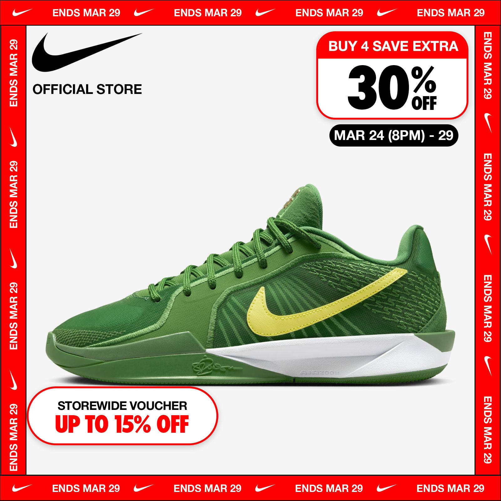 Nike Women's Sabrina 2 Shoes - Apple Green ราคา 5,200 บาท*ส่งฟรี
