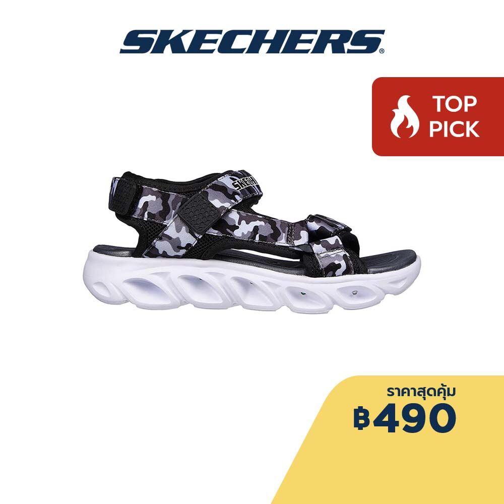 (Lazada Exclusive) Skechers สเก็ตเชอร์ส รองเท้าเด็กผู้ชาย Boys S-Lights Hypno-Splash Sun Breaks Shoes - 400077L-BKGY Hanger Optional, Lights, Lightweight ราคา 490 บาท*ส่งฟรี
