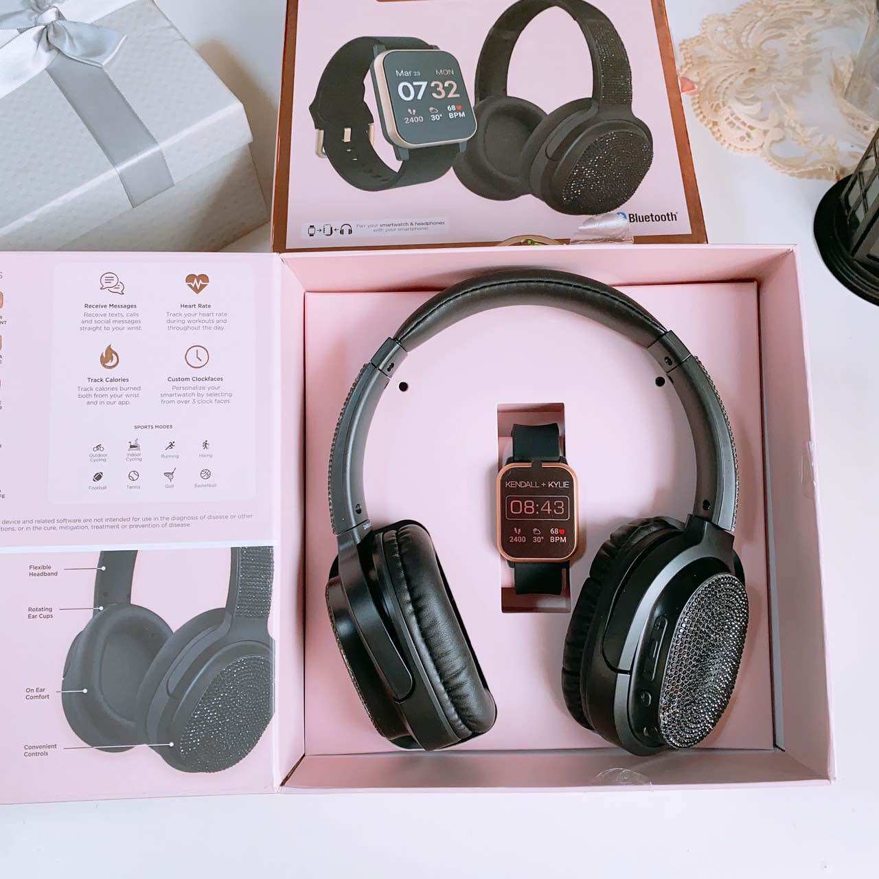 พร้อมส่ง KENDALL KYLIE Smart Watch Bluetooth Headphone Set