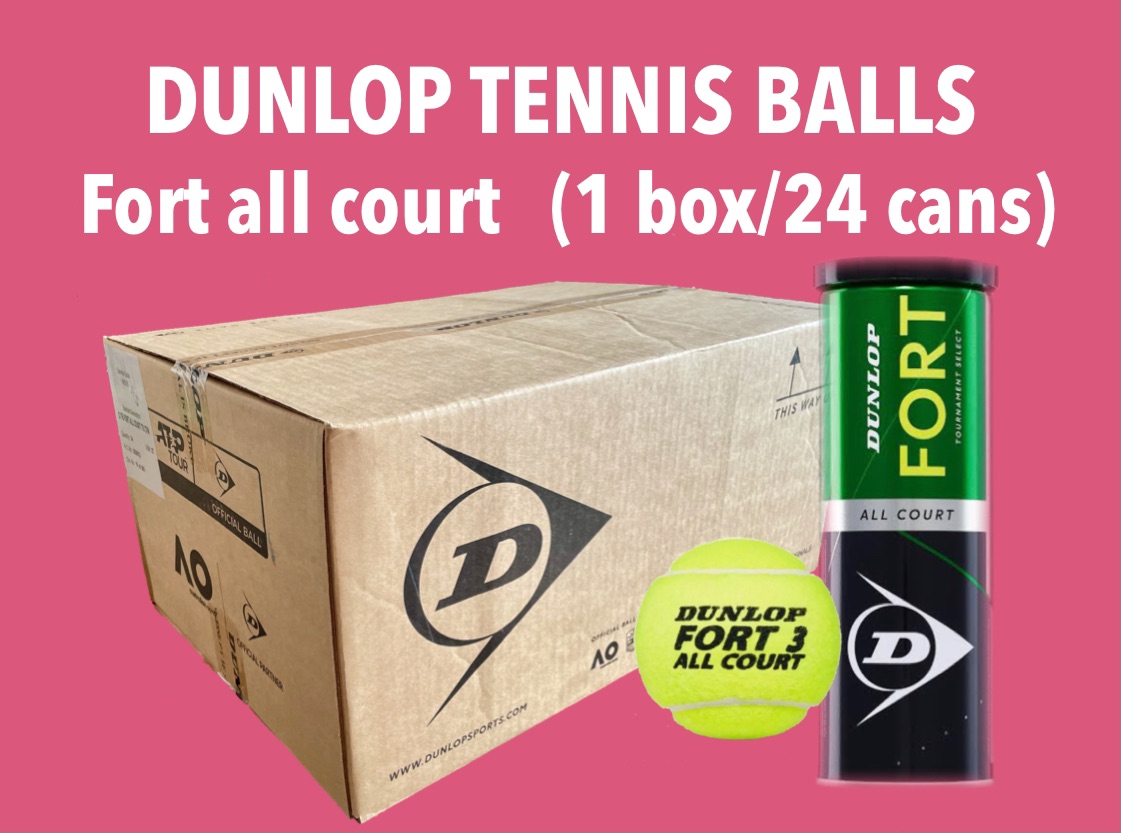 ลูกเทนนิส Dunlop Fort All court  1 ลัง/ 24 กระป๋อง(72ลูก) Dunlop tennis balls 1 box/24 cans(72 balls) New Standard