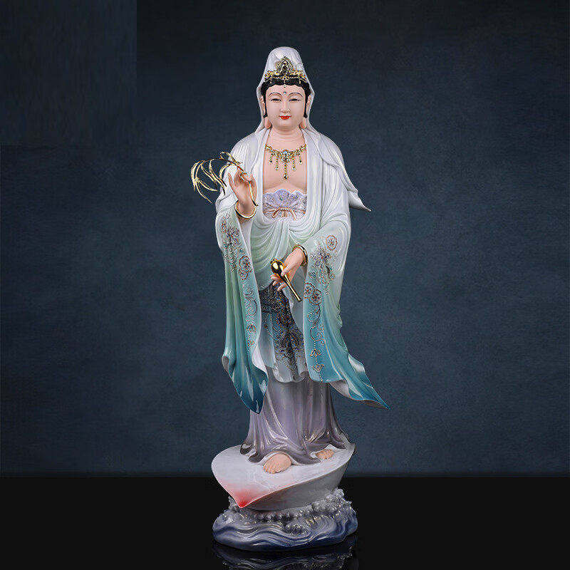 รูปสินค้า FUGUANGPUZHAO | Standing Guan Yin Statue Resin Figurine