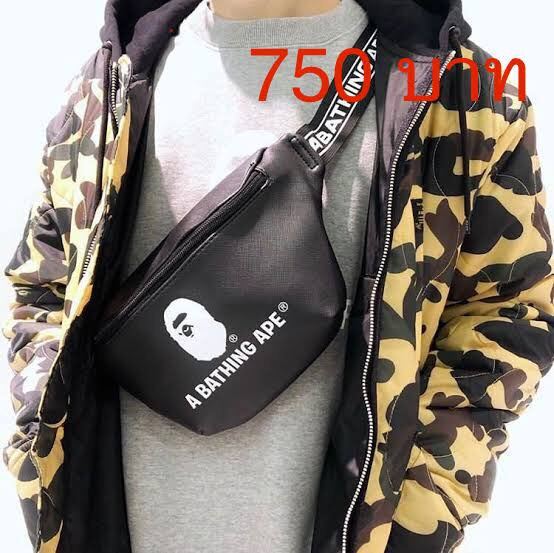 (แท้100/พร้อมส่ง) Bape waist bag black Lazada.co.th