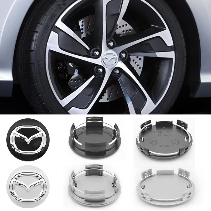 4PCS 56MMศูนย์ล้อหมวกHubครอบคลุมBadge Hubcapอุปกรณ์เสริมสําหรับรถยนต์สําหรับMazda 3 4 Atenza Axela CX30 CX90 CX60 Demio CX3 CX5 ราคา 301 บาท*ส่งฟรี