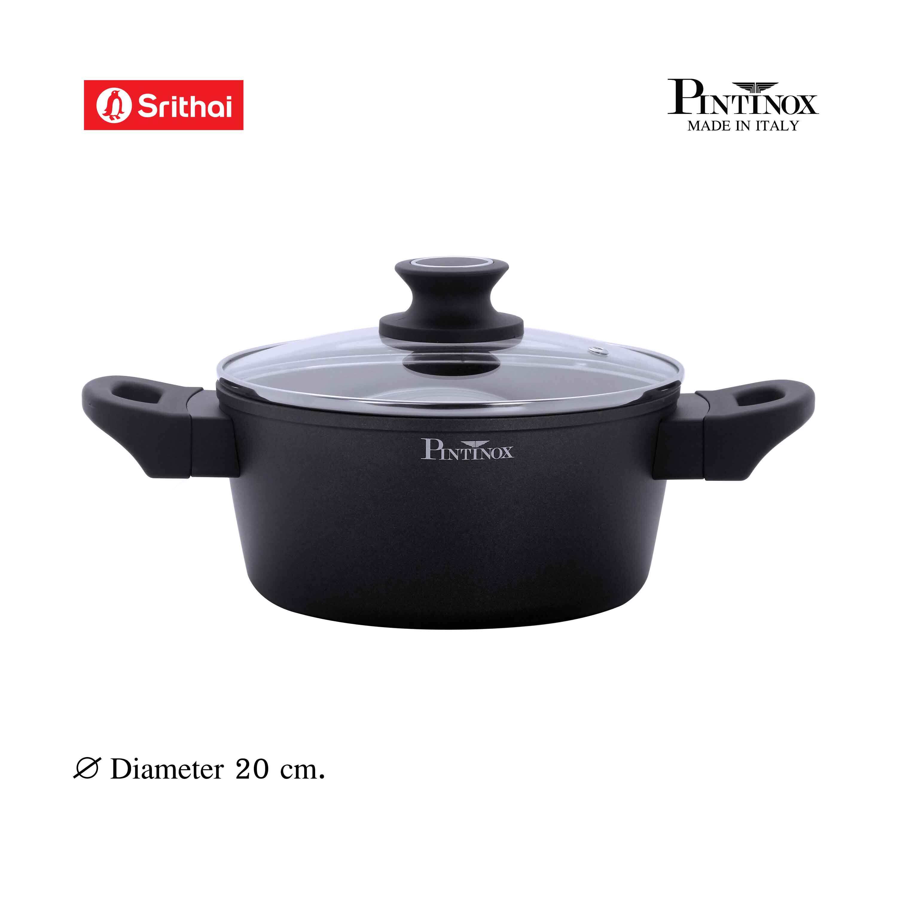 Srithai Pintinox รุ่น POWER หม้อ 2 หู+ฝาแก้ว ขนาด 20 ซม. ราคา 1,701 บาท*ส่งฟรี