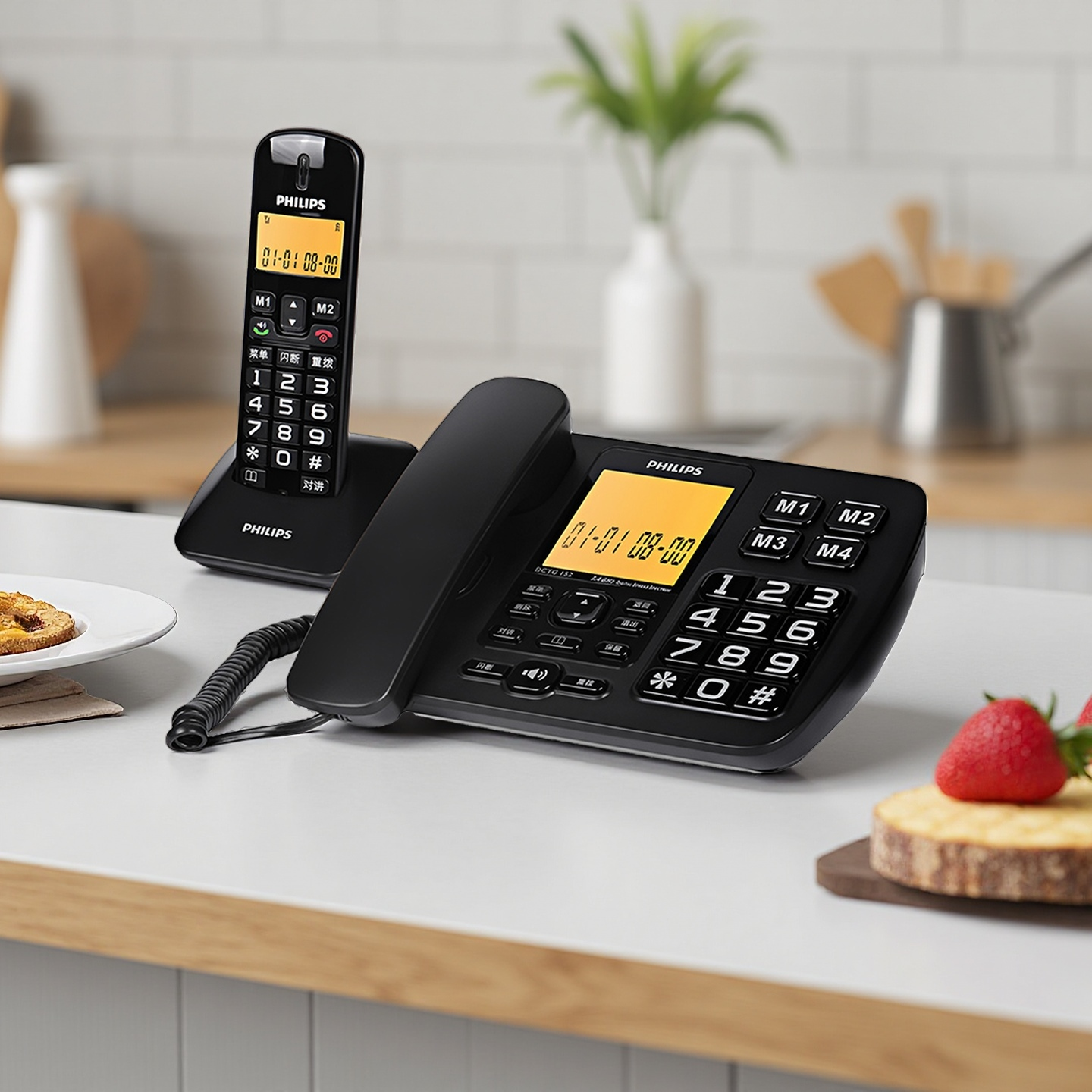 Philips | Long-distance Cordless Home Phone One-to-two Set ราคา 3,521 บาท*ส่งฟรี