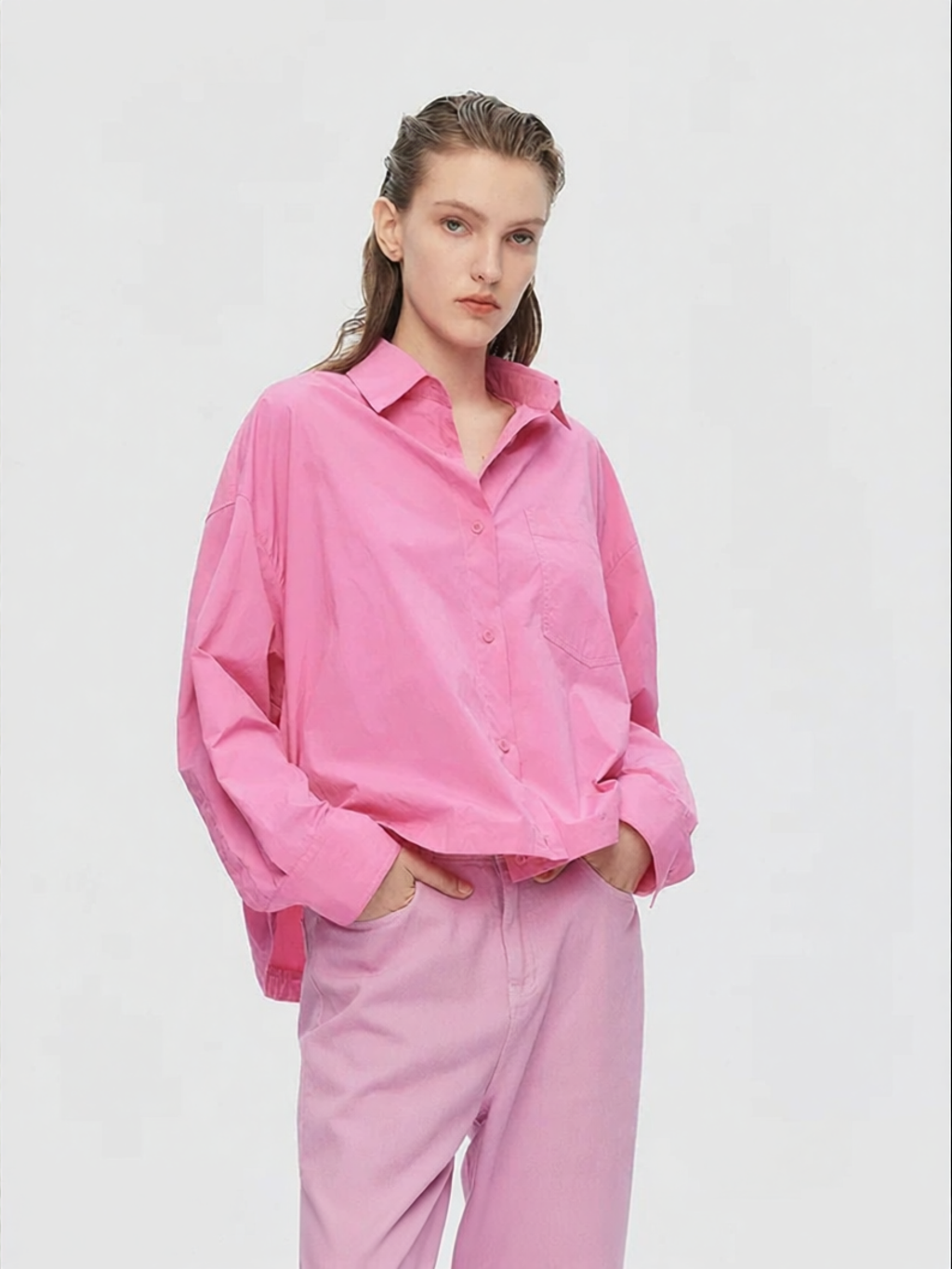 URLAZH | Eye-Catching Loose Drop-Shoulder Corded Collar Shirt ราคา 6,997 บาท*ส่งฟรี