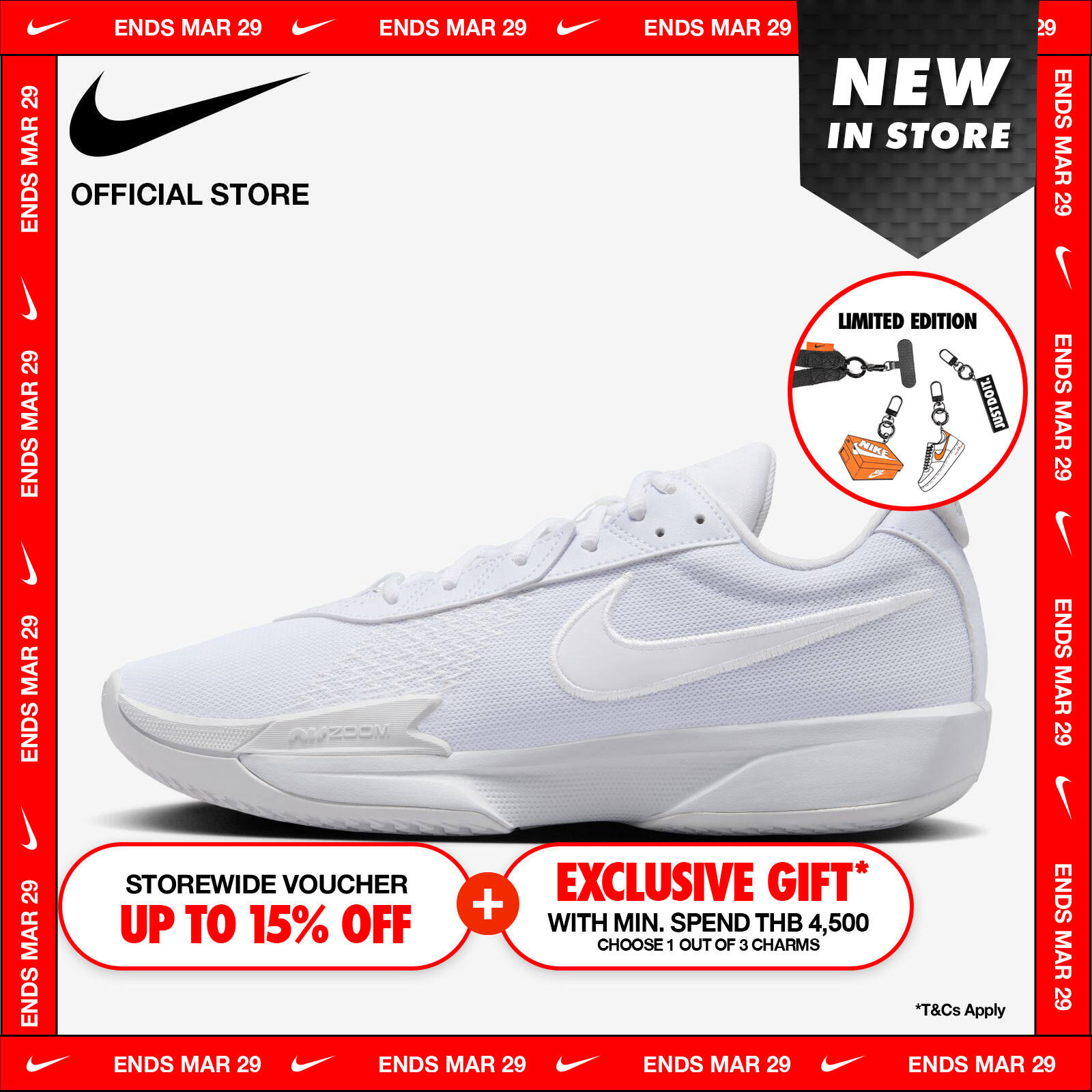 Nike Men's Air Zoom G.T. Cut Academy Shoes - White ราคา 3,400 บาท*ส่งฟรี