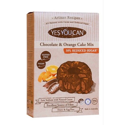 Chocolate & Orange Cake mix Gluten Free 400g. YesYouCan แป้งเค้กช๊อคโกแลตและส้ม ปราศจากกลูเต็น