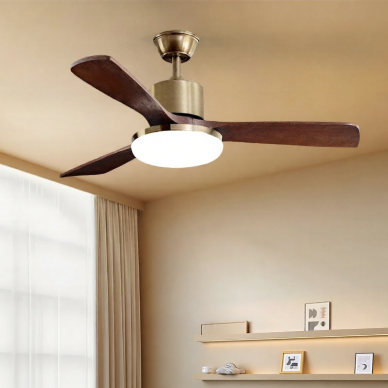 HD | Quiet Variable Frequency Wooden Antique Brass Ceiling Fan Light ราคา 3,499 บาท*ส่งฟรี