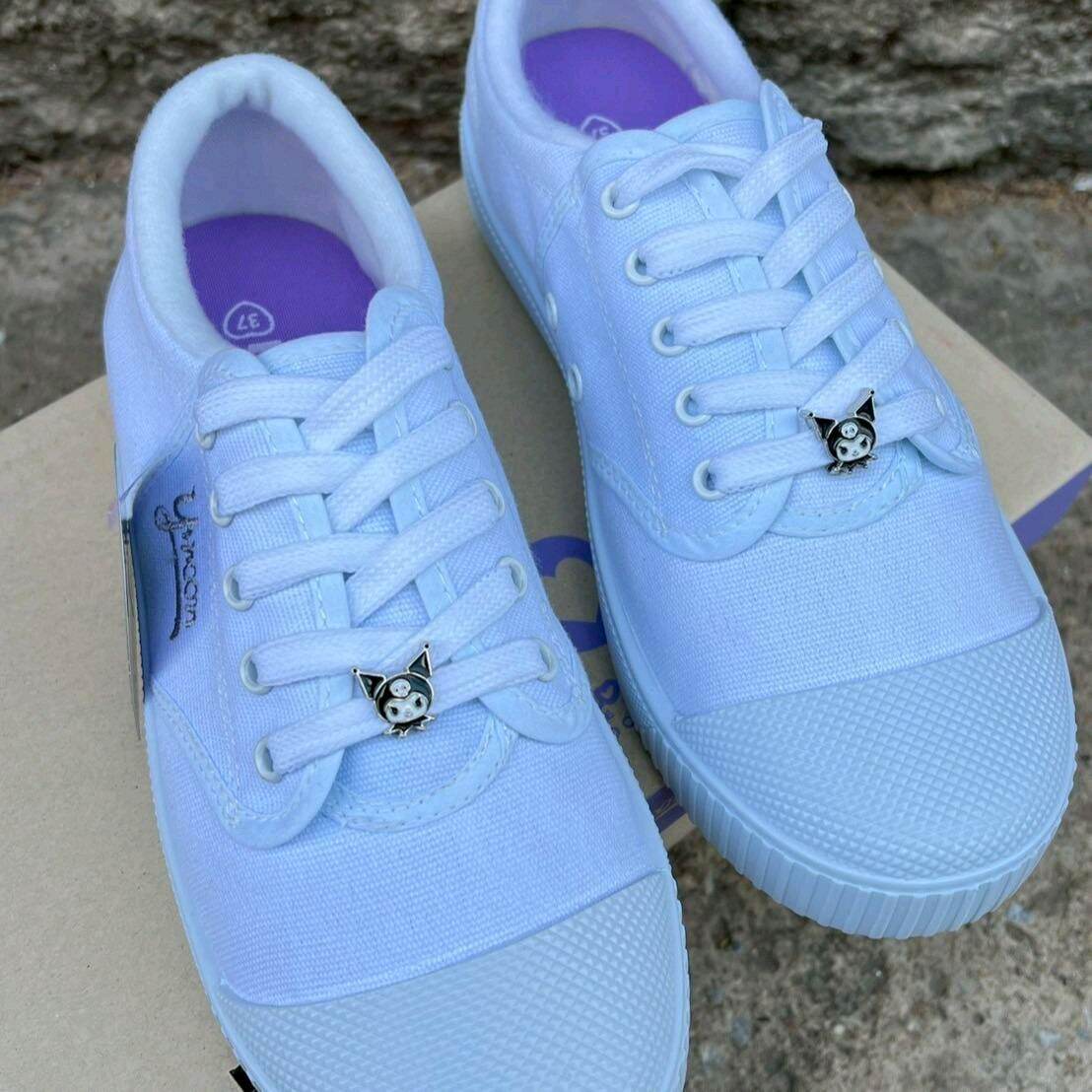 Student Sneakers, Kuromi Pattern Y999, White, 33-41. Genuine Copyright. ราคา  319 บาท*ส่งฟรี