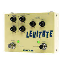 SONICAKE Levitate แป้นเหยียบคู่ สตอมป์บ็อกซ์ เอฟเฟกต์ดิจิทัล ดีเลย์และเพลทรีเวิร์บ 2 เอฟเฟกต์ใน 1 แป้นเหยียบเอฟเฟกต์กีตาร์ บัฟเฟอร์บายพาส QDS-02