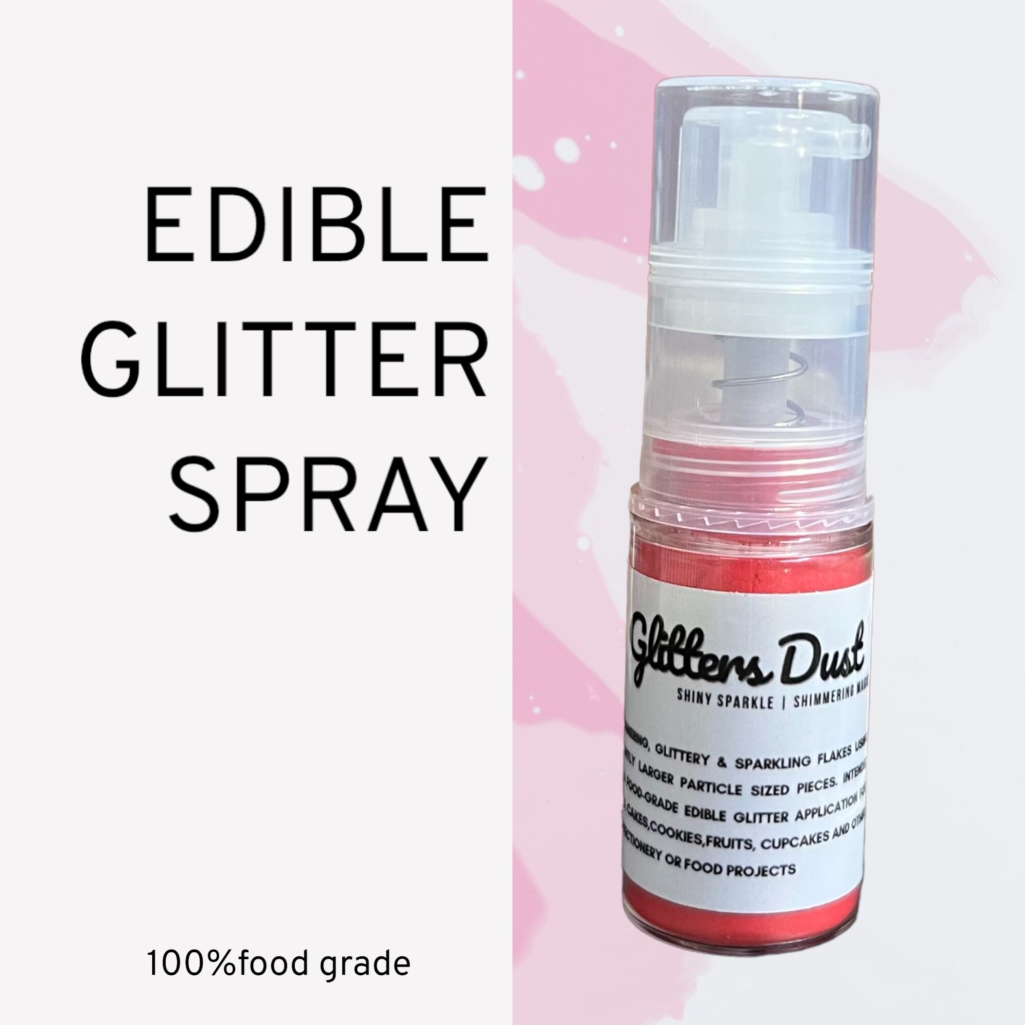 CLASSIC RED EDIBLE GLITTER SPRAY 100 FOOD GRADE Lazada.co.th
