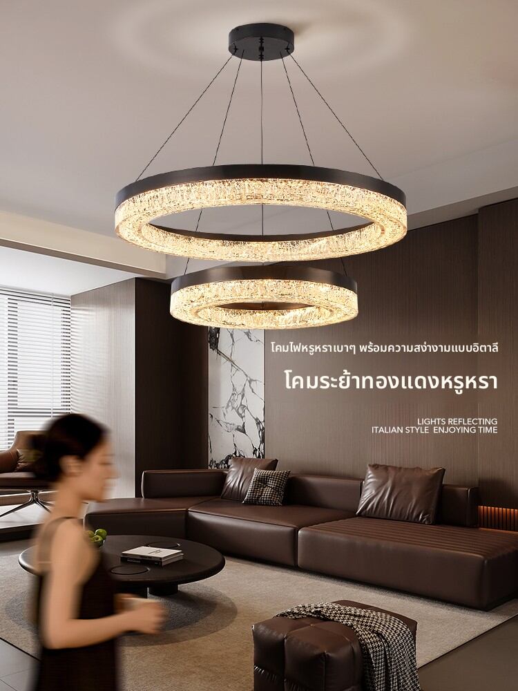 AOZZO | Italian Luxurious Living Room Chandelier 2025 New Copper ราคา 36,939 บาท*ส่งฟรี