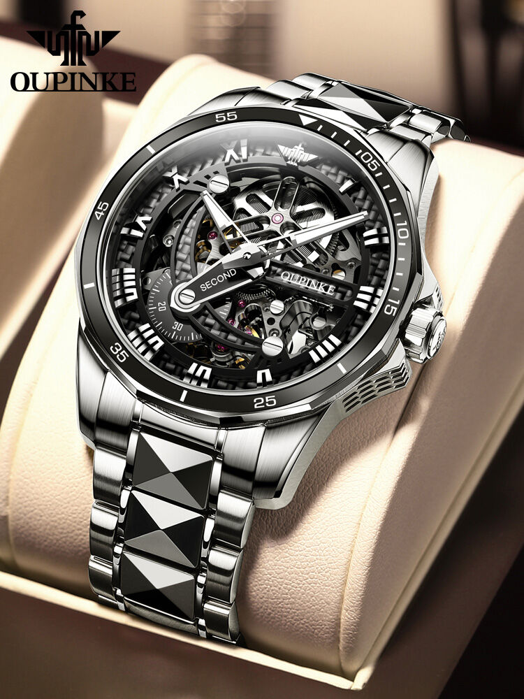 OUPINKE | Automatic Men's Mechanical Watch Hollow Steel Strap ราคา 13,662 บาท*ส่งฟรี