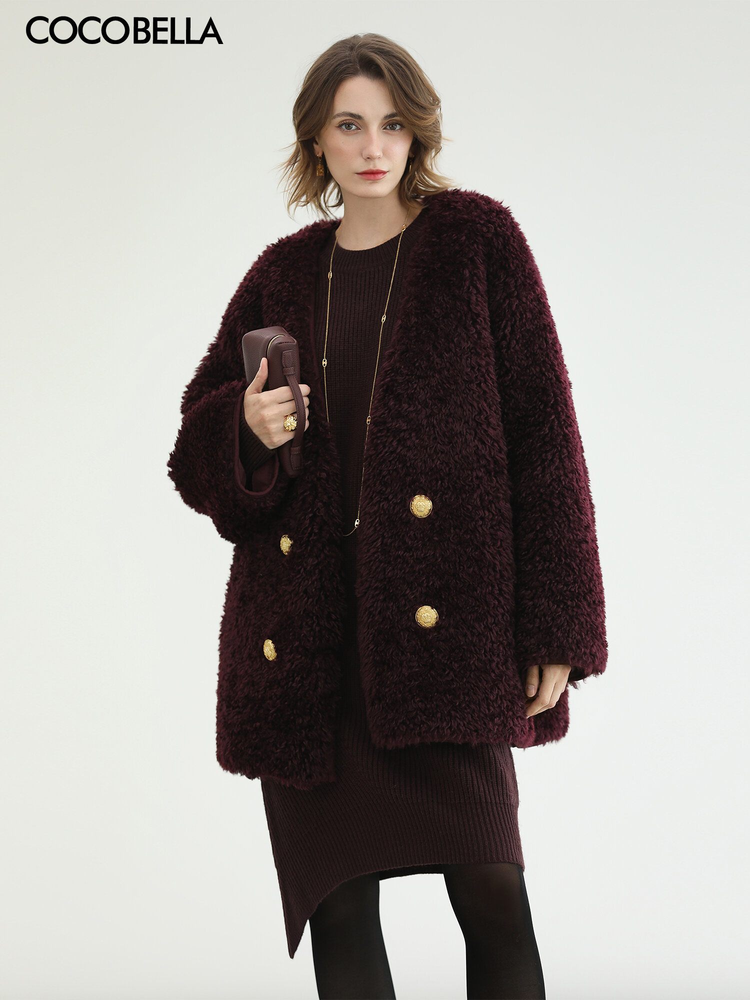 COCOBELLA | Luxury Eco-friendly Teddy Coat Medium-Long ราคา 6,696 บาท*ส่งฟรี