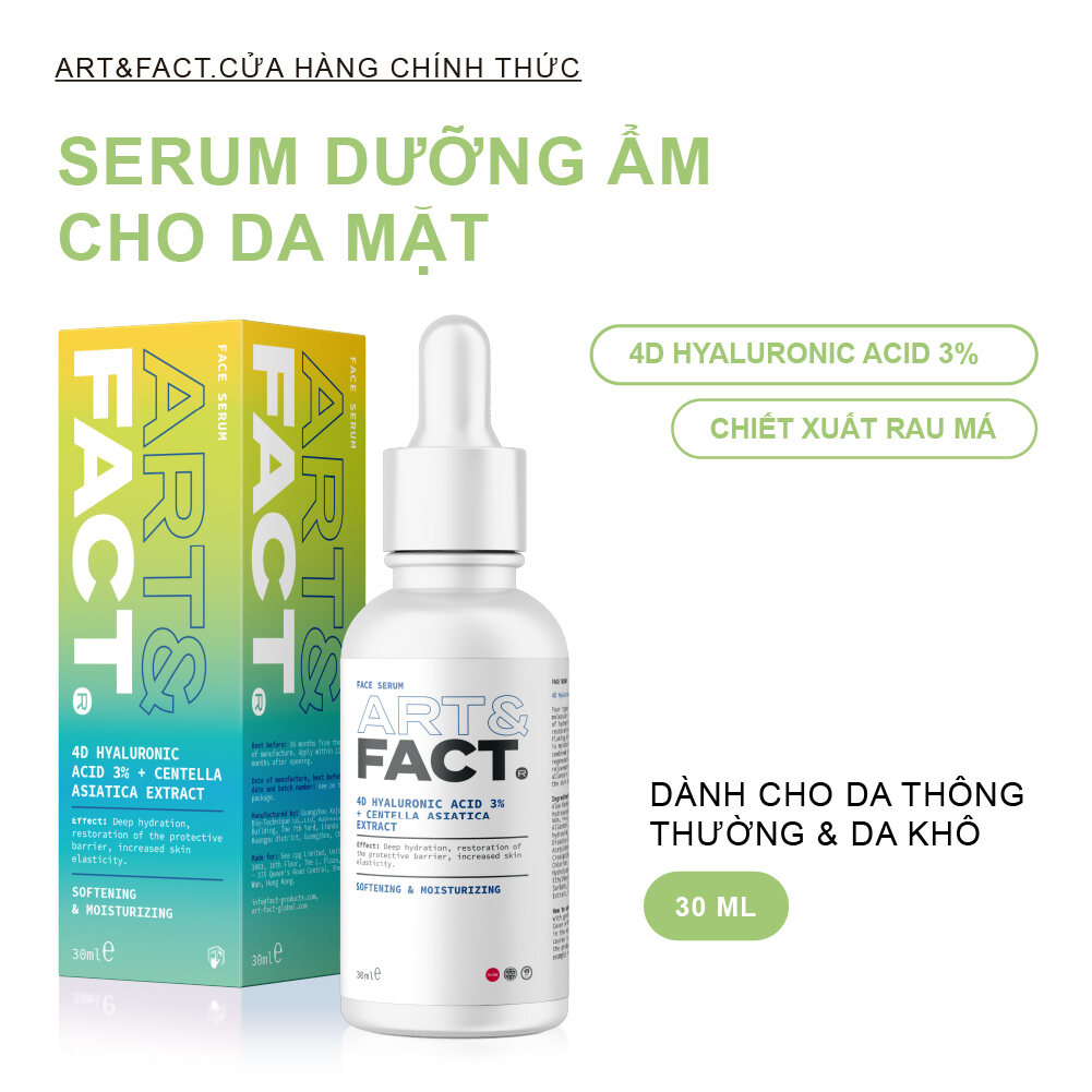 ART & FACT Serum Dưỡng Ẩm Cho Mặt Với Phức Hợp 4D Axit Hyaluronic 3% Và Chiết Xuất Rau Má