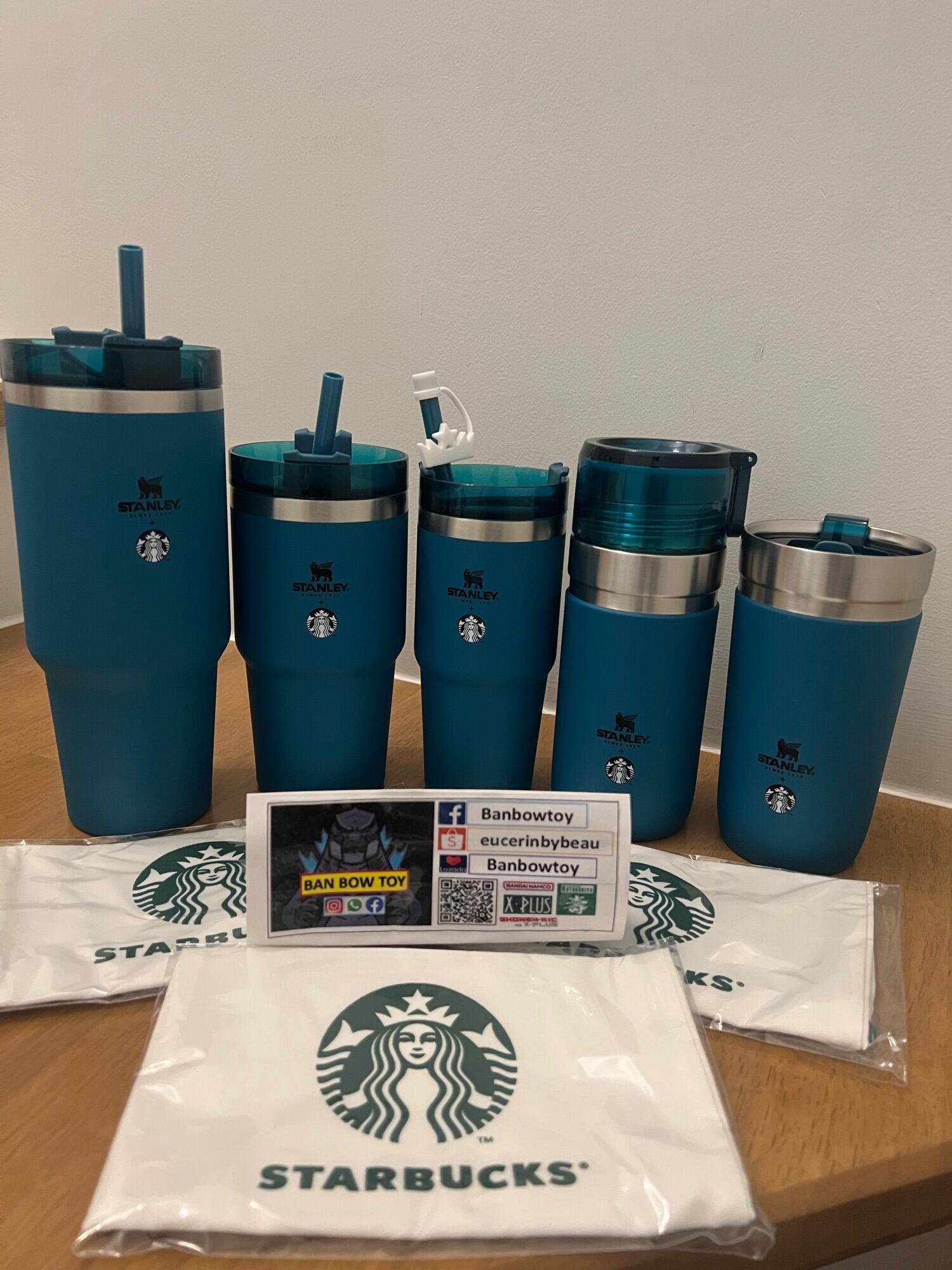 Starbucks STANLEY Stainless Tumbler 16 oz.Ash Blue Go Cup Iceland Hot&Cold