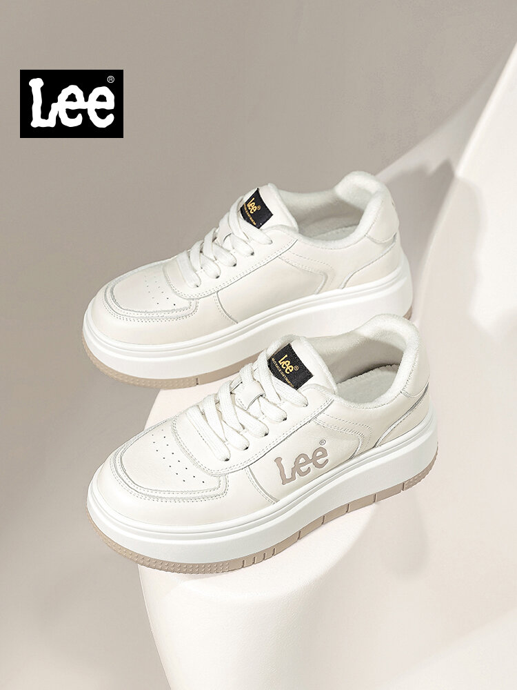 [Lee(ลี) | Winter Fleece Fashion White Sneakers Thick Sole Casual Shoes,Lee(ลี) | Winter Fleece Fashion White Sneakers Thick Sole Casual Shoes,] ราคา 3,880 บาท*ส่งฟรี