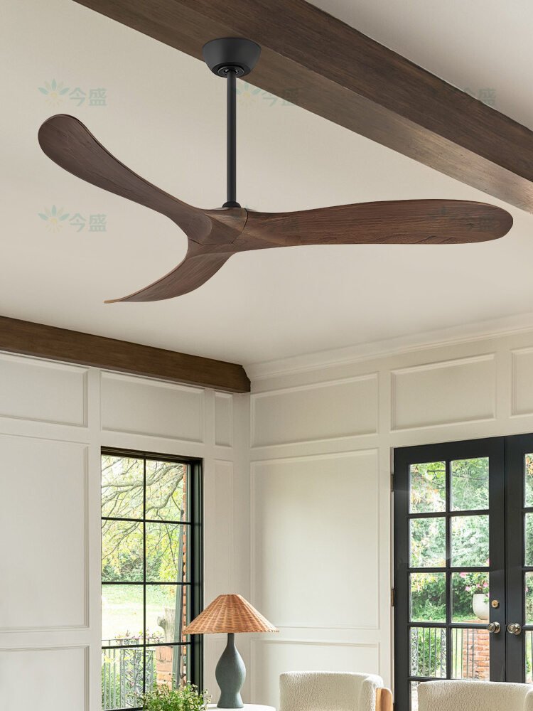 JINSHENG | American Vintage Wooden Three-blade Minimalist Variable Speed Remote Ceiling Fan ราคา 13,092 บาท*ส่งฟรี