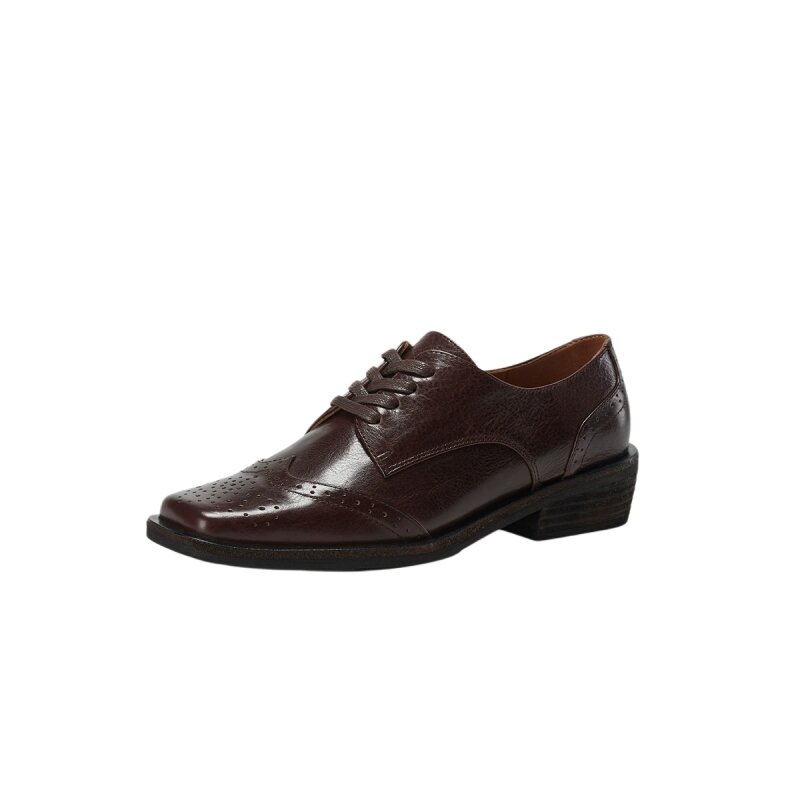 BOERDIQI | English Style Square Toe Brogue Shoes Deep Mouth Handmade Shoes ราคา 10,480 บาท*ส่งฟรี