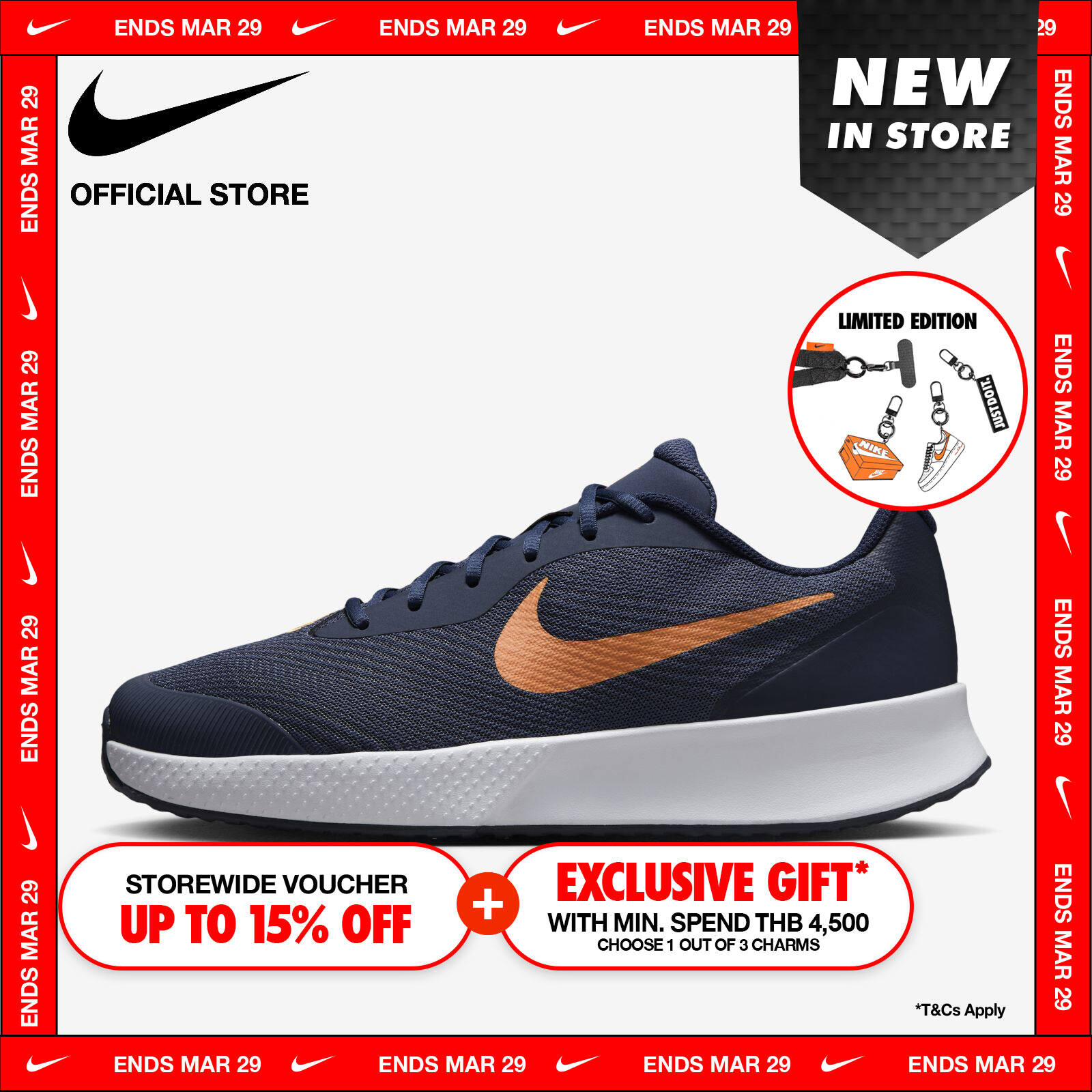 Nike Men's Vapor Lite 3 Hc Shoes - Blue ไนกี้ รองเท้าผู้ชาย Vapor Lite 3 Hc - สีน้ำเงิน ราคา 3,000 บาท*ส่งฟรี