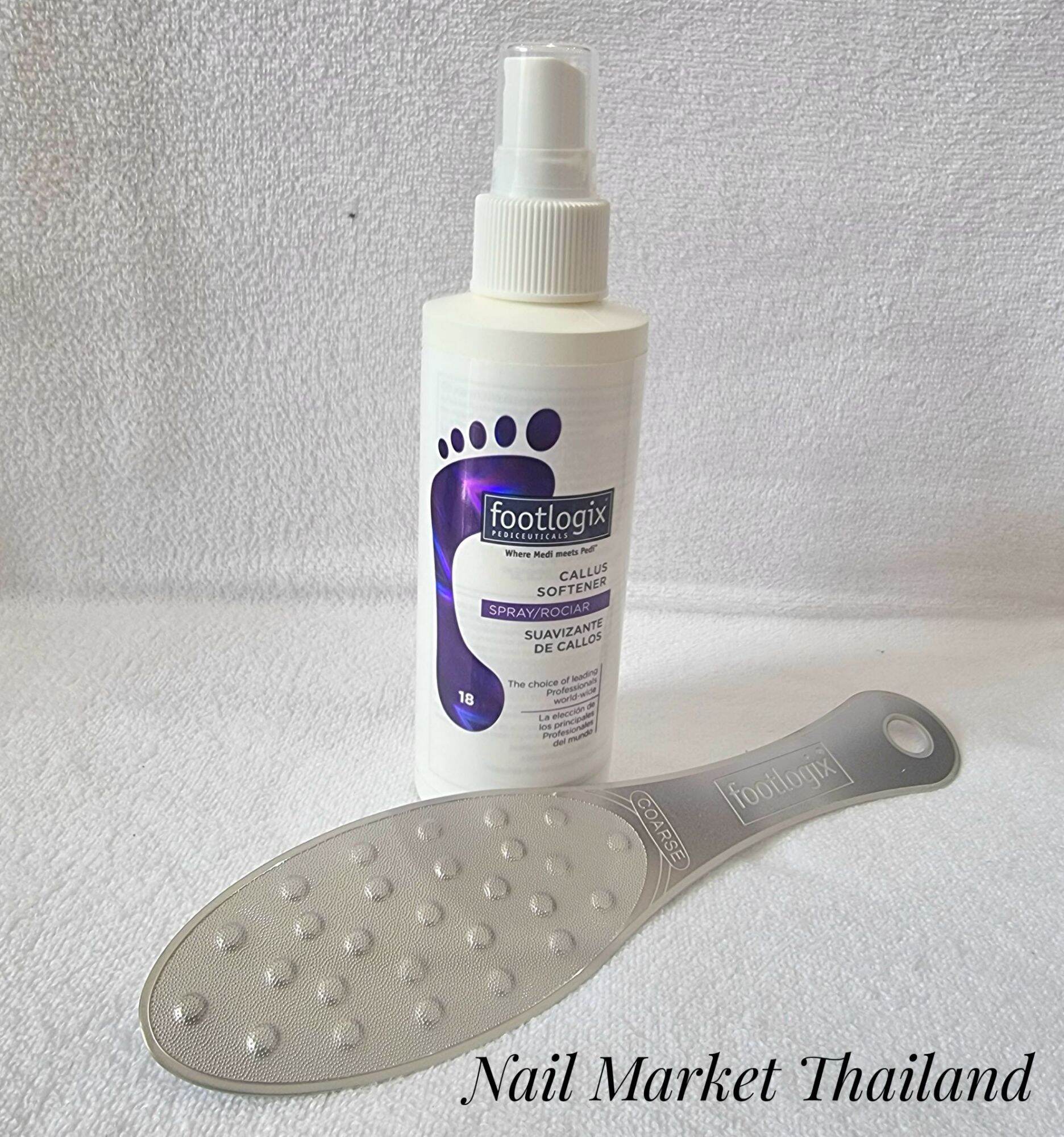 เซตคู่ 2แบบ Footlogix ที่ขัดส้นเท้าสแตนเลส+น้ำยาขัดส้นเท้า Callus