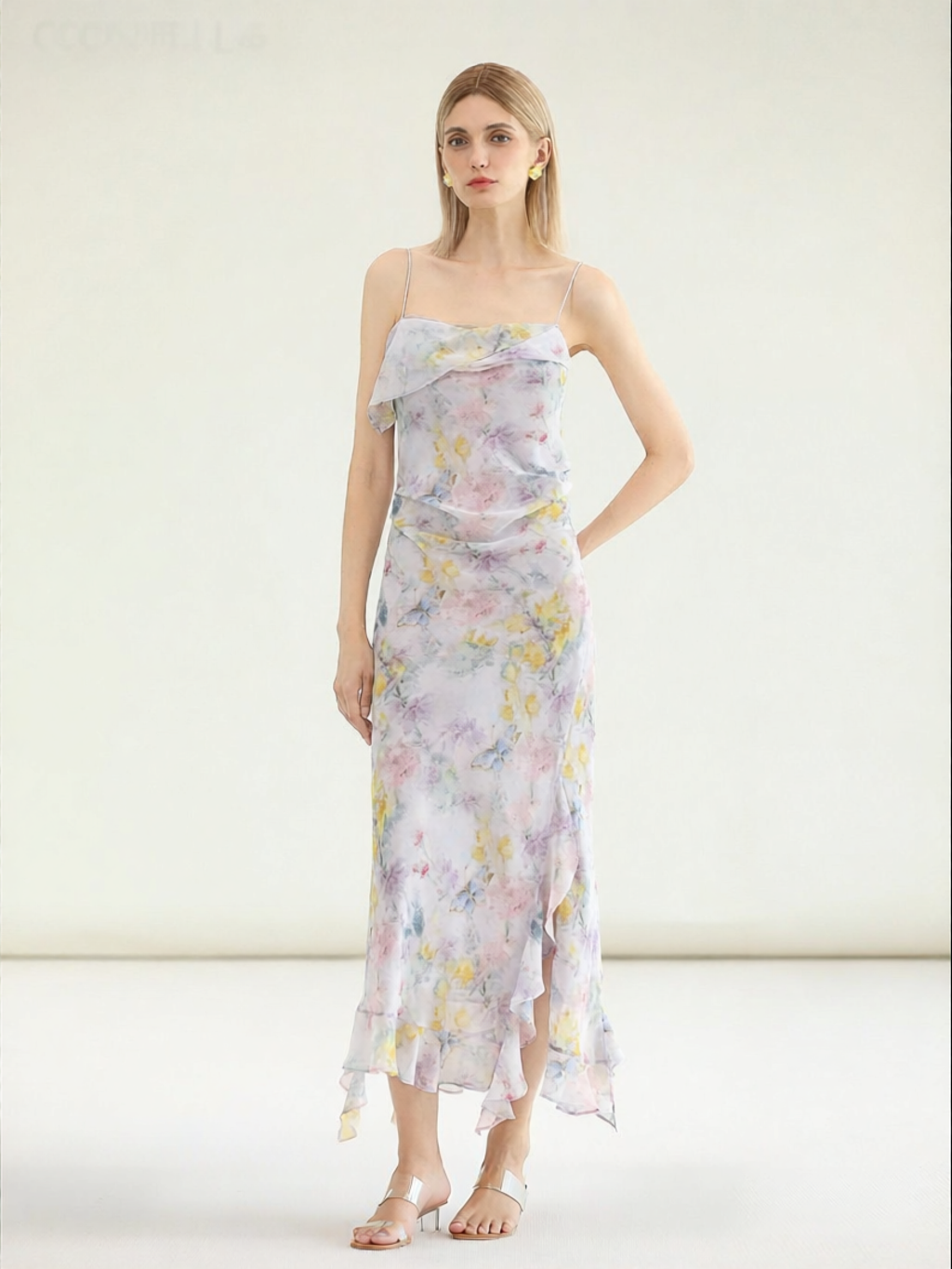 COCOBELLA | Floral Printed Chiffon Maxi Dress ราคา 3,582 บาท*ส่งฟรี