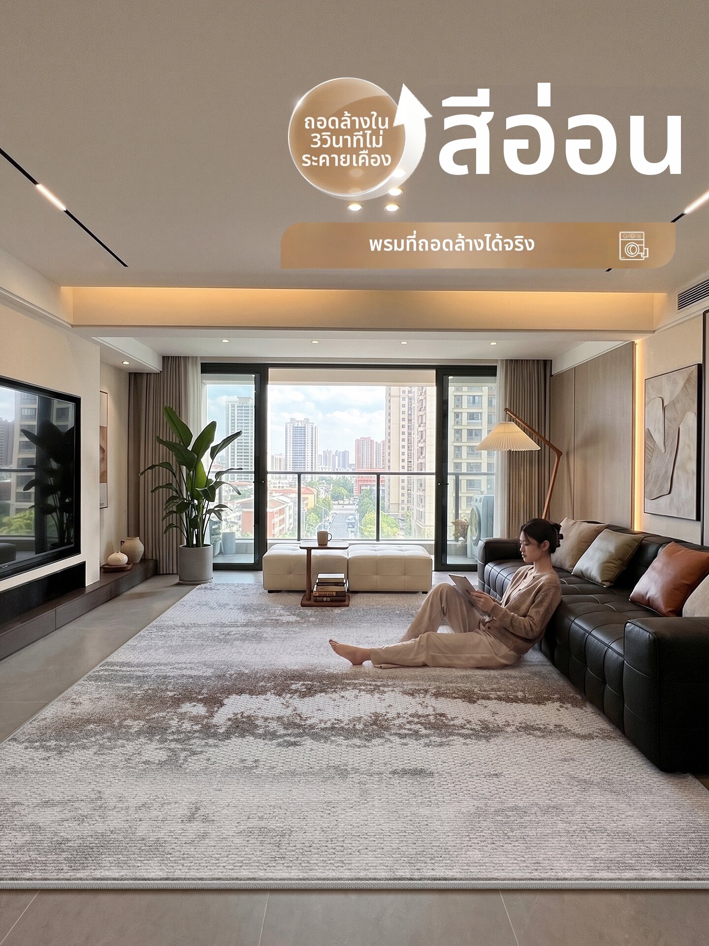XINGLIANXIN | Modern Easy-to-clean Double-layer Living Room Carpet ราคา 10,251 บาท*ส่งฟรี
