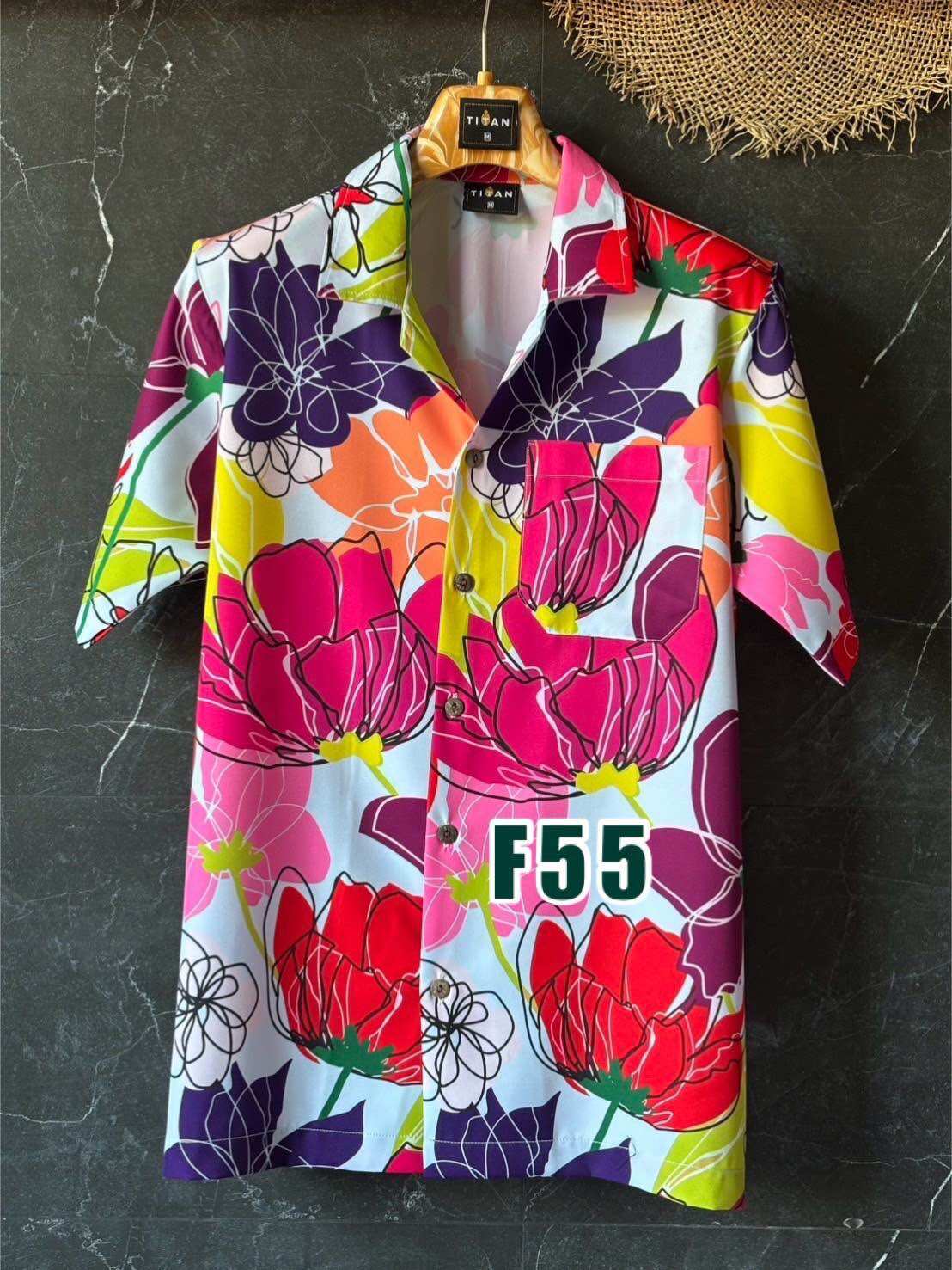 เสื้อเชิ้ตฮาวายไหมอิตาลีลายดอกไม้หลากสี เสื้อสงกรานต์ ราคา 250 บาท*ส่งฟรี