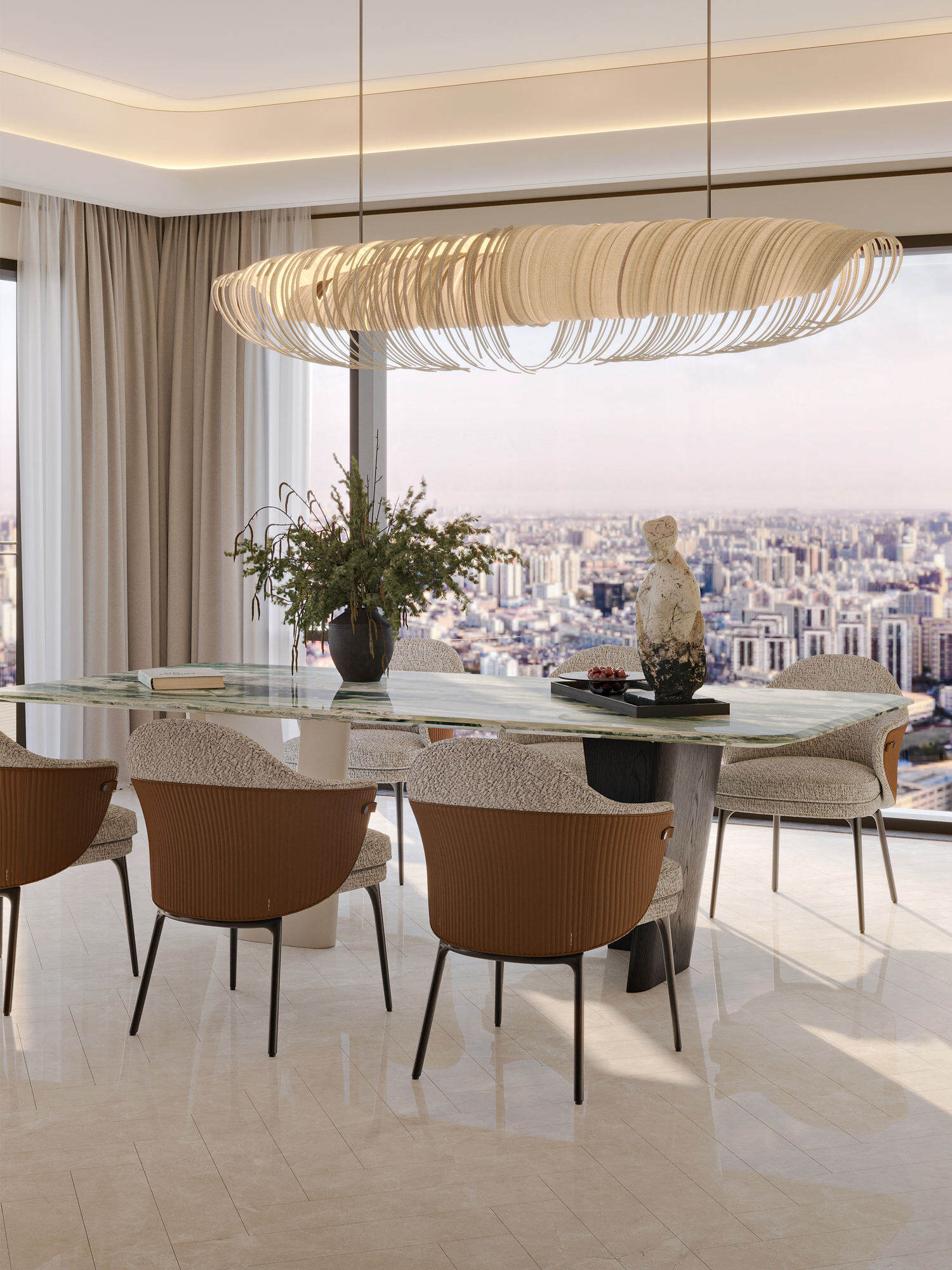 Italian Postmodern High-end Luxurious Natural Stone Dining Table