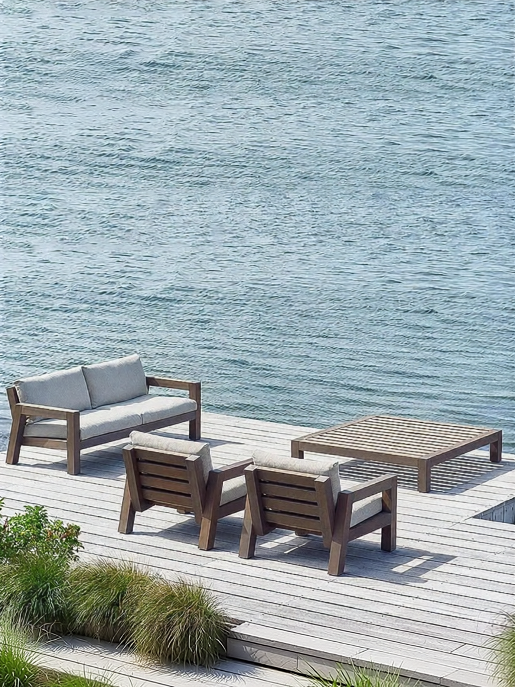 ZIYE | Designer Living Room & Outdoor Real Wood Sofa Set
